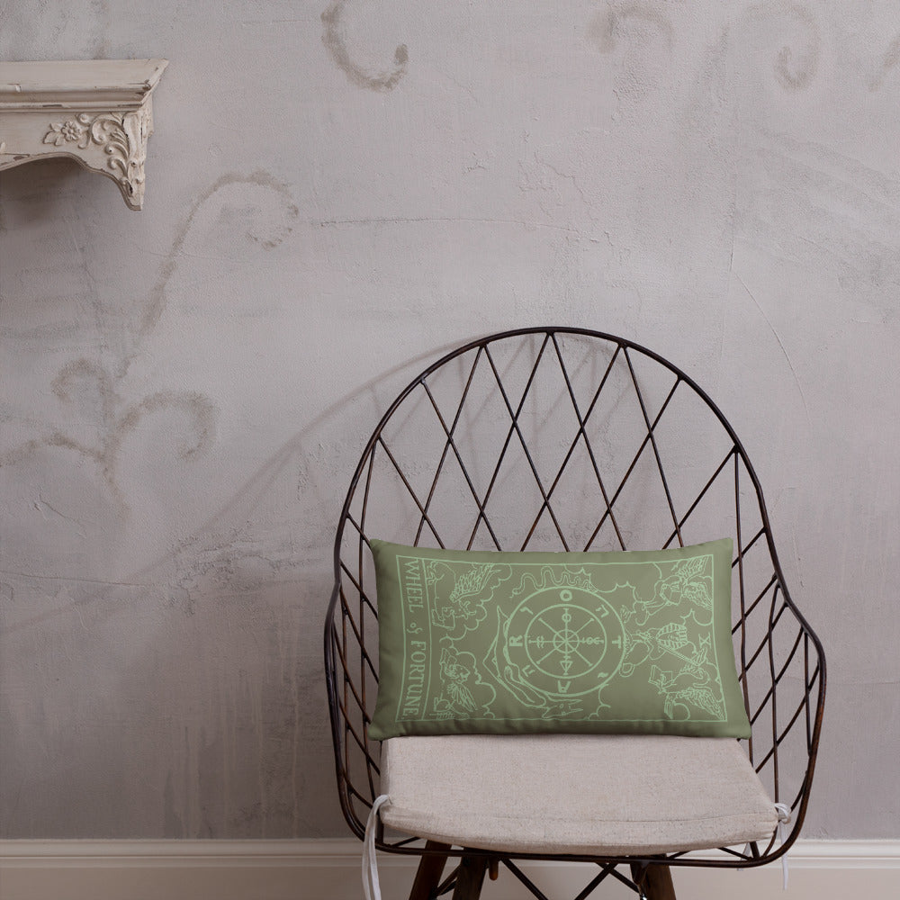 The Wheel of Fortune Tarot Card Throw Pillow