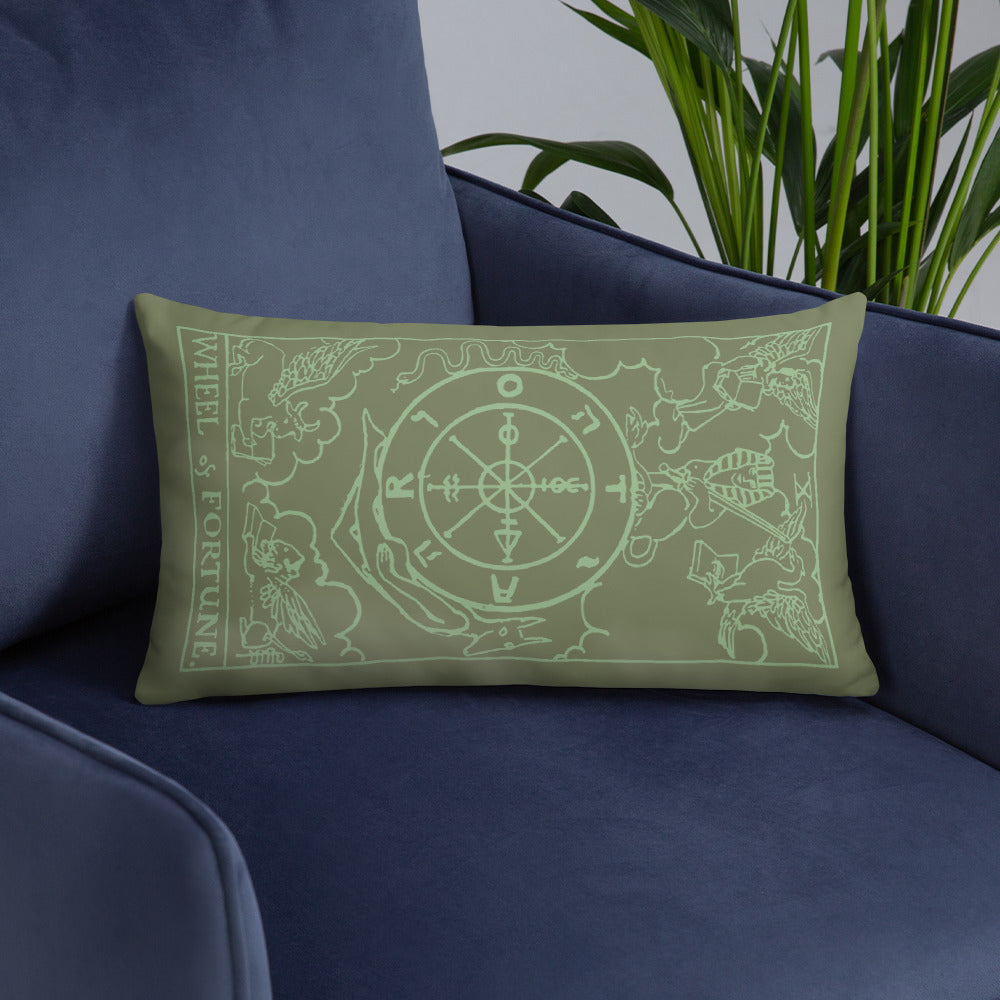 The Wheel of Fortune Tarot Card Throw Pillow