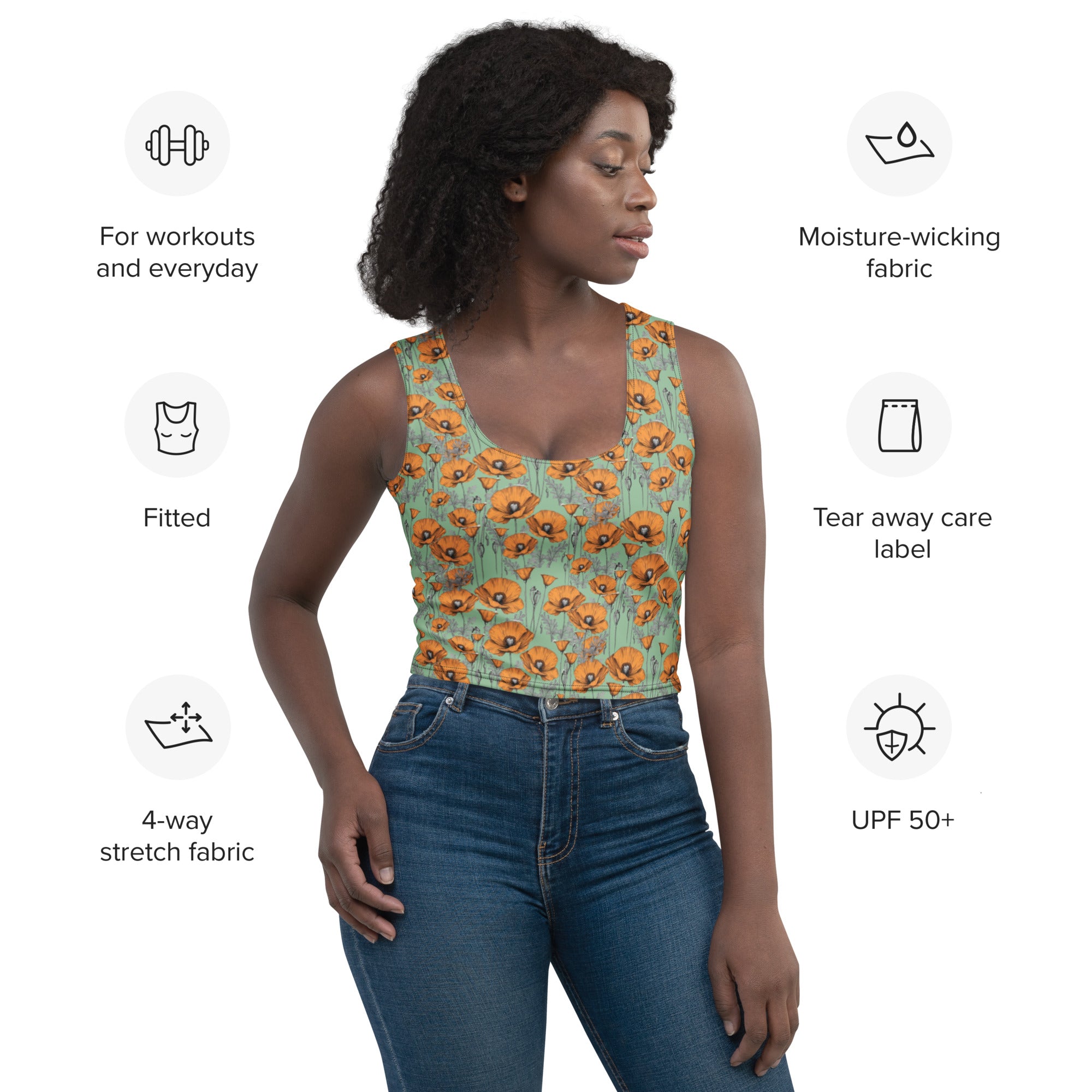 California Poppies Crop Top