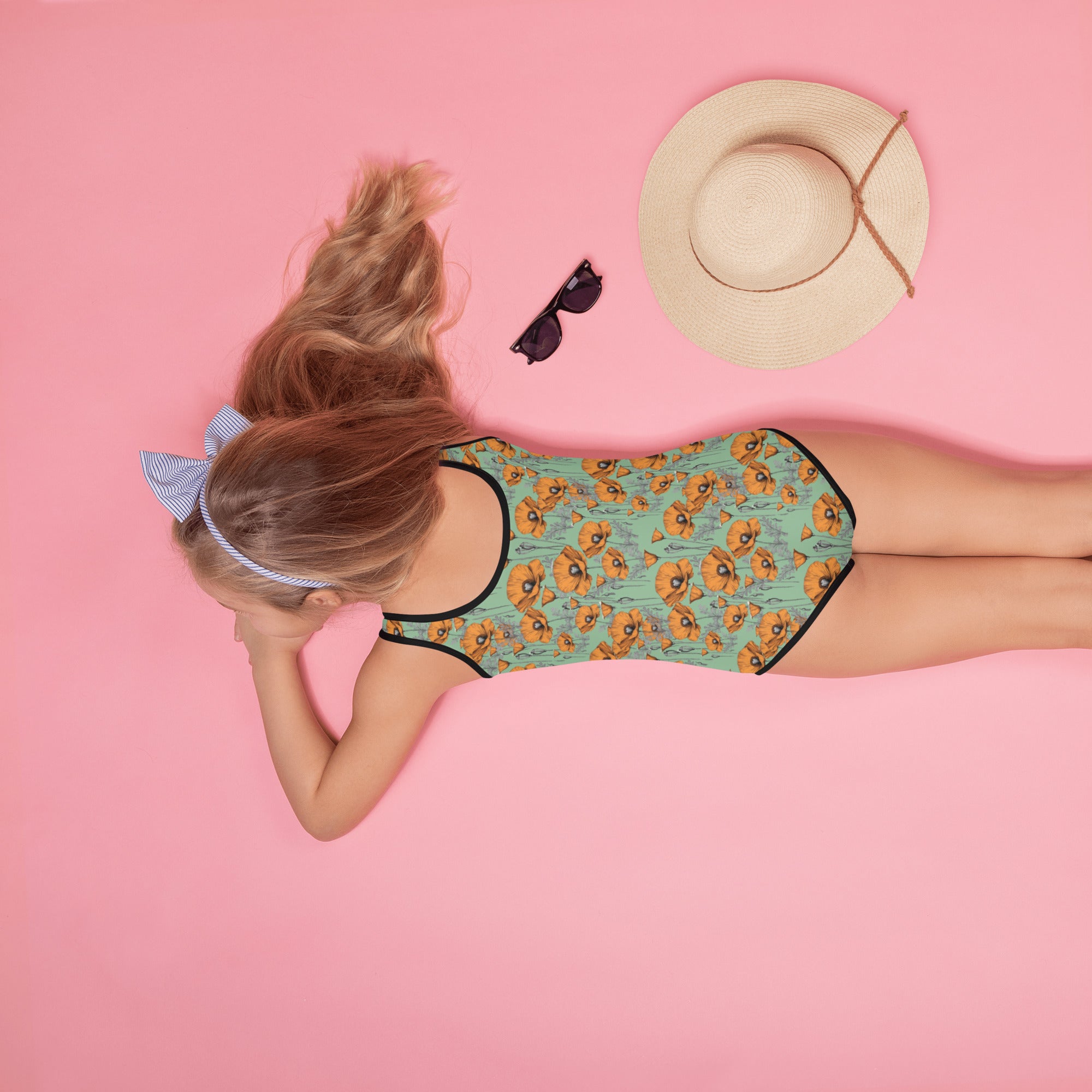 California Poppies One Piece Swimsuit for Tots