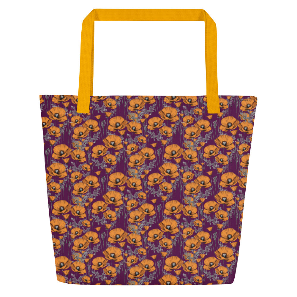 California Poppy Tote Bag in Purple