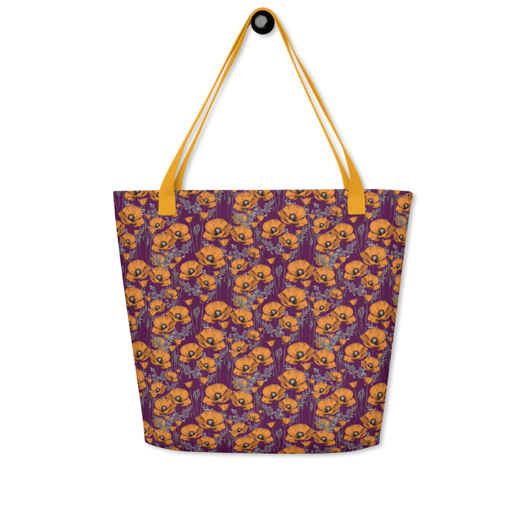 California Poppy Tote Bag in Purple
