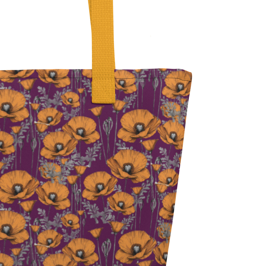 California Poppy Tote Bag in Purple