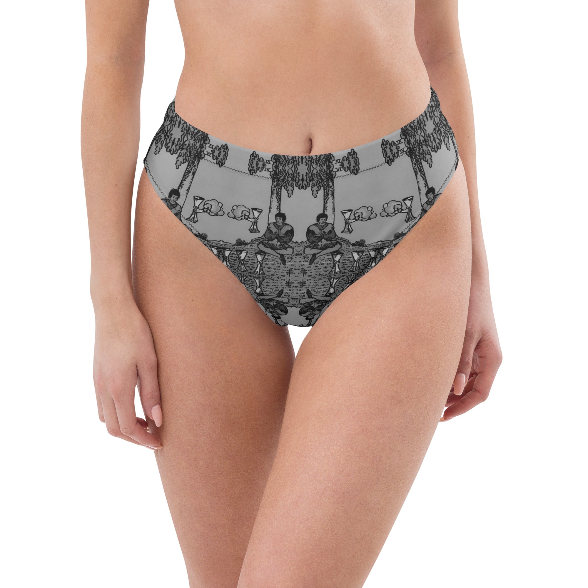 Four of Cups Tarot Card High Waisted Bikini Bottoms