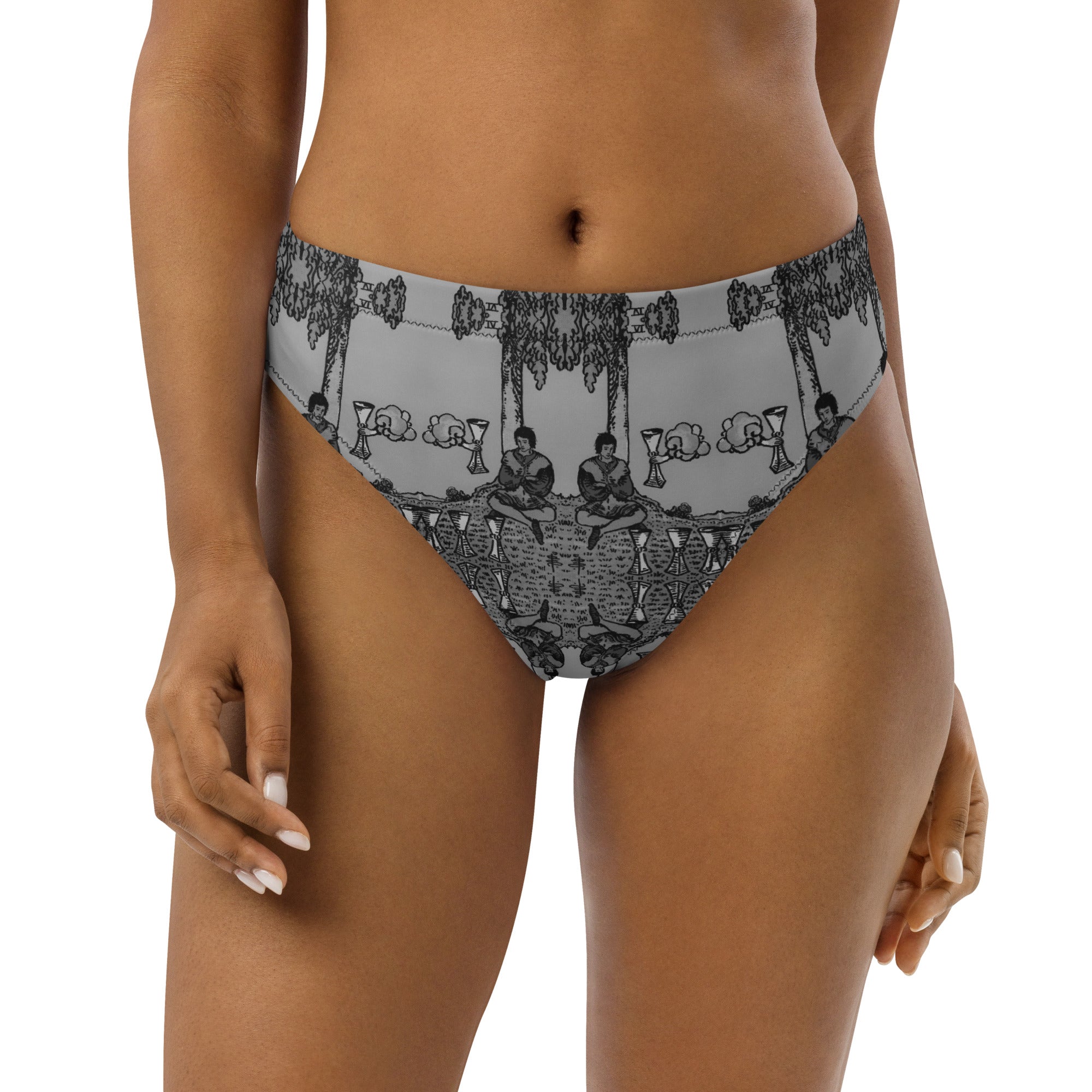 Four of Cups Tarot Card High Waisted Bikini Bottoms