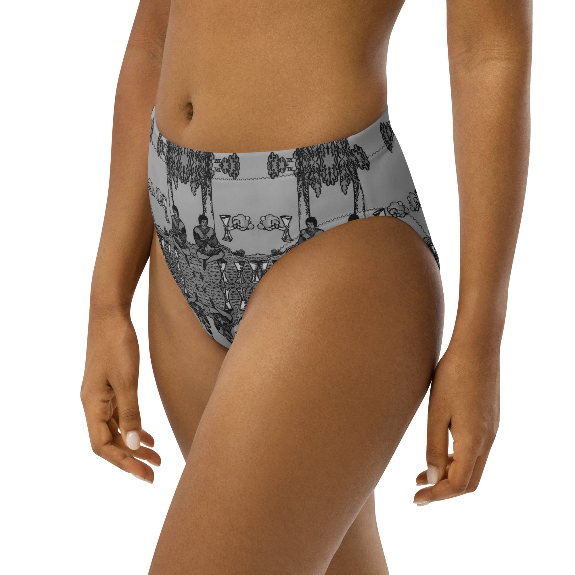 Four of Cups Tarot Card High Waisted Bikini Bottoms