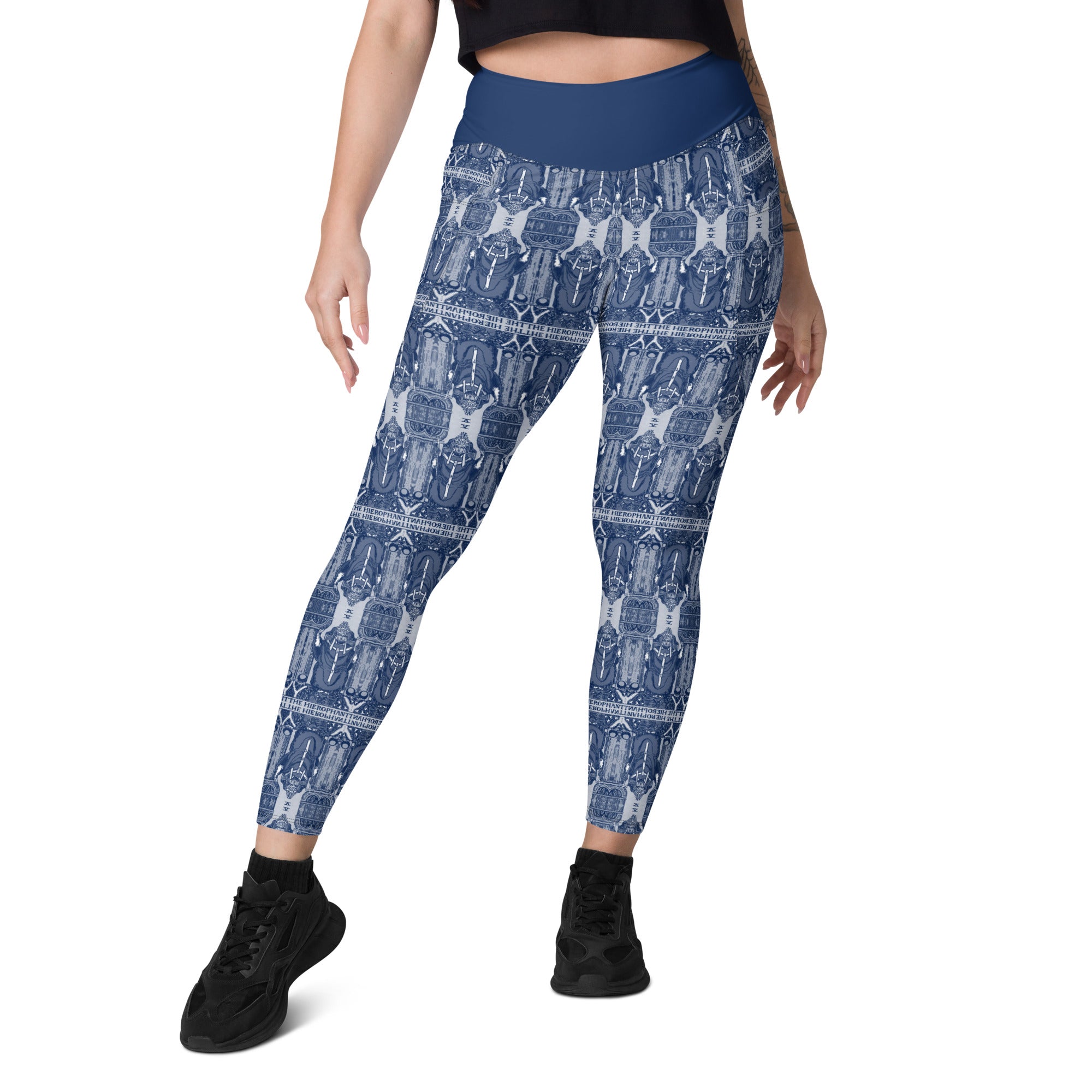 The Hierophant Tarot Card Leggings with Pockets