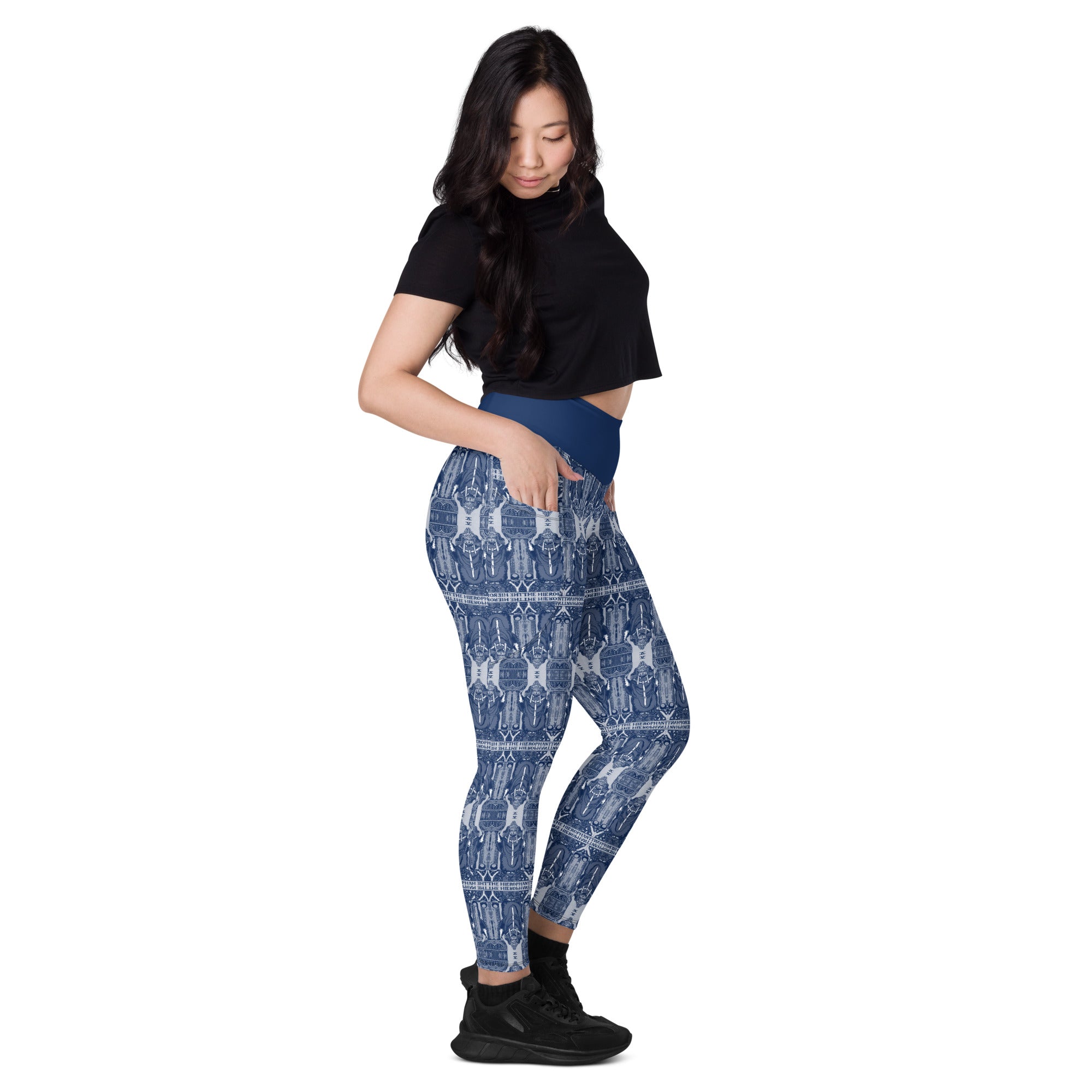 The Hierophant Tarot Card Leggings with Pockets