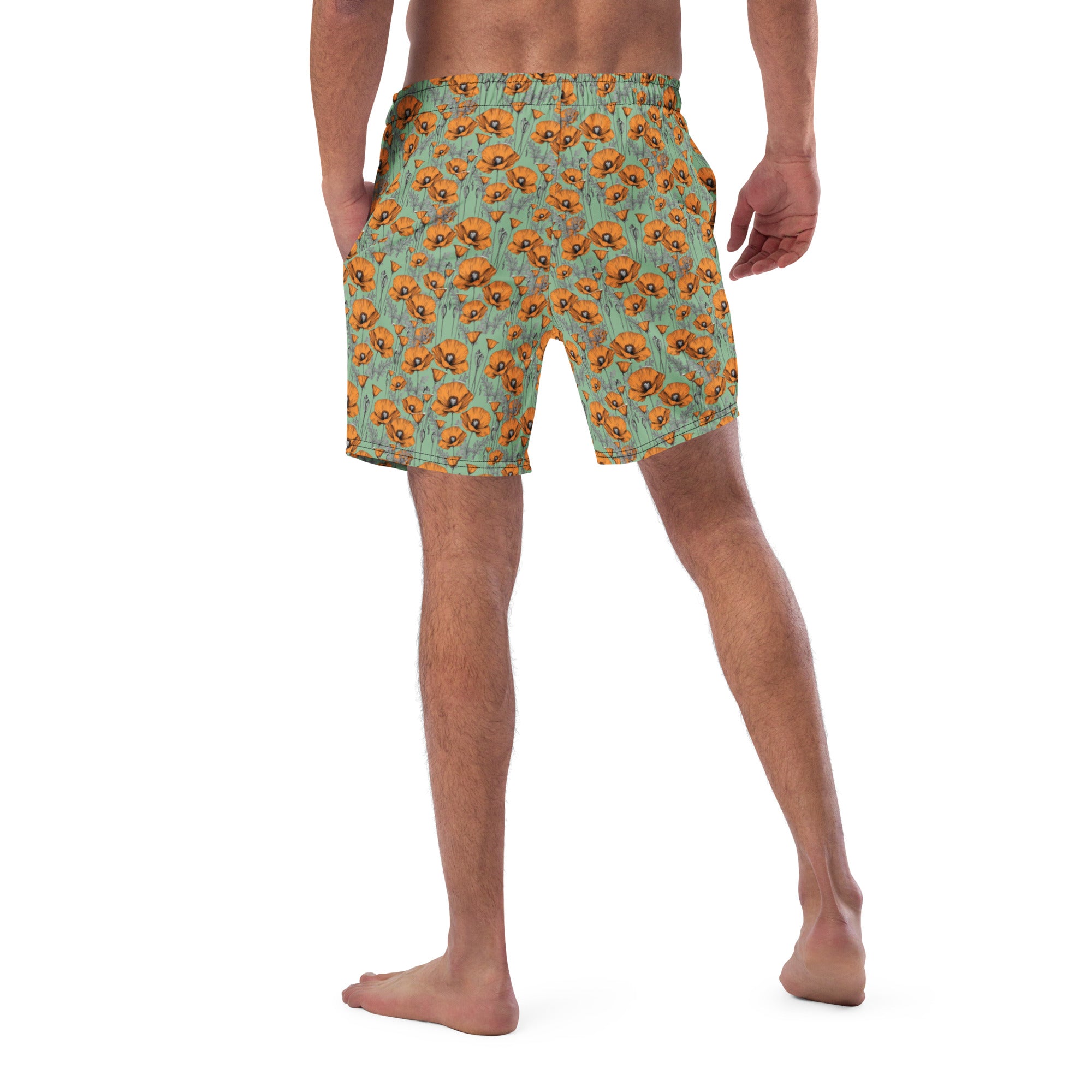 California Poppies Swim Trunks