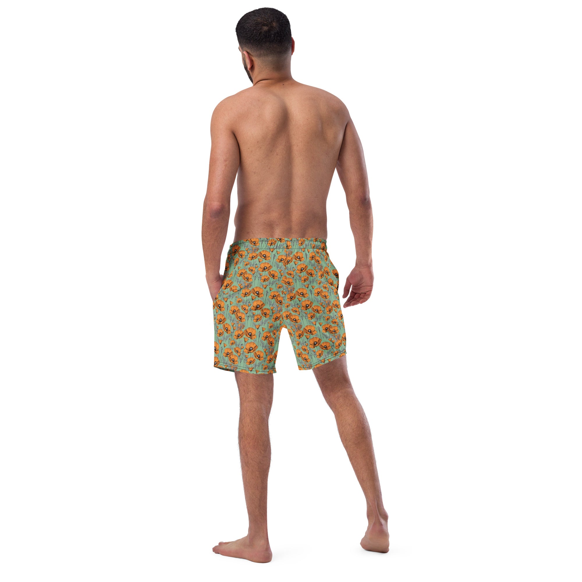 California Poppies Swim Trunks