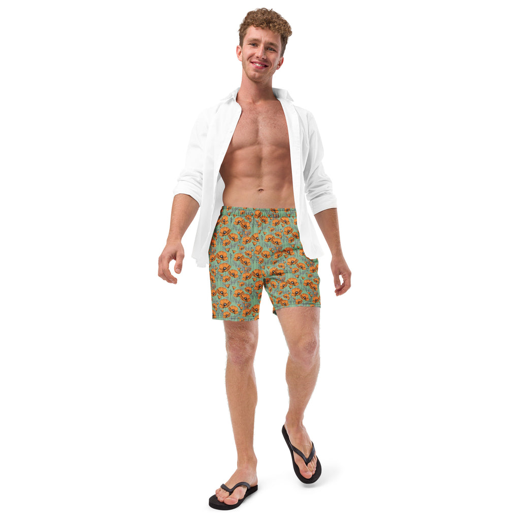 California Poppies Swim Trunks