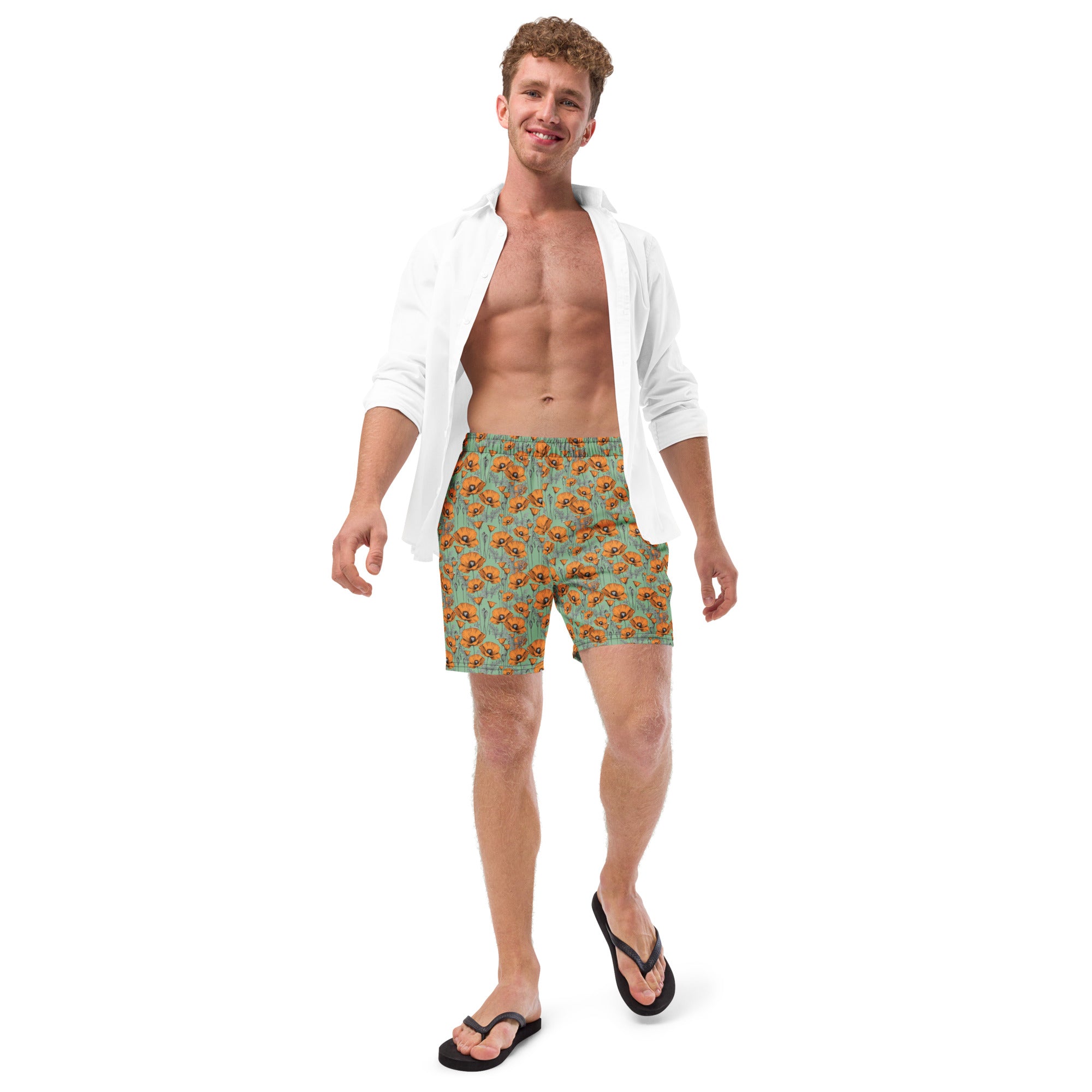 California Poppies Swim Trunks