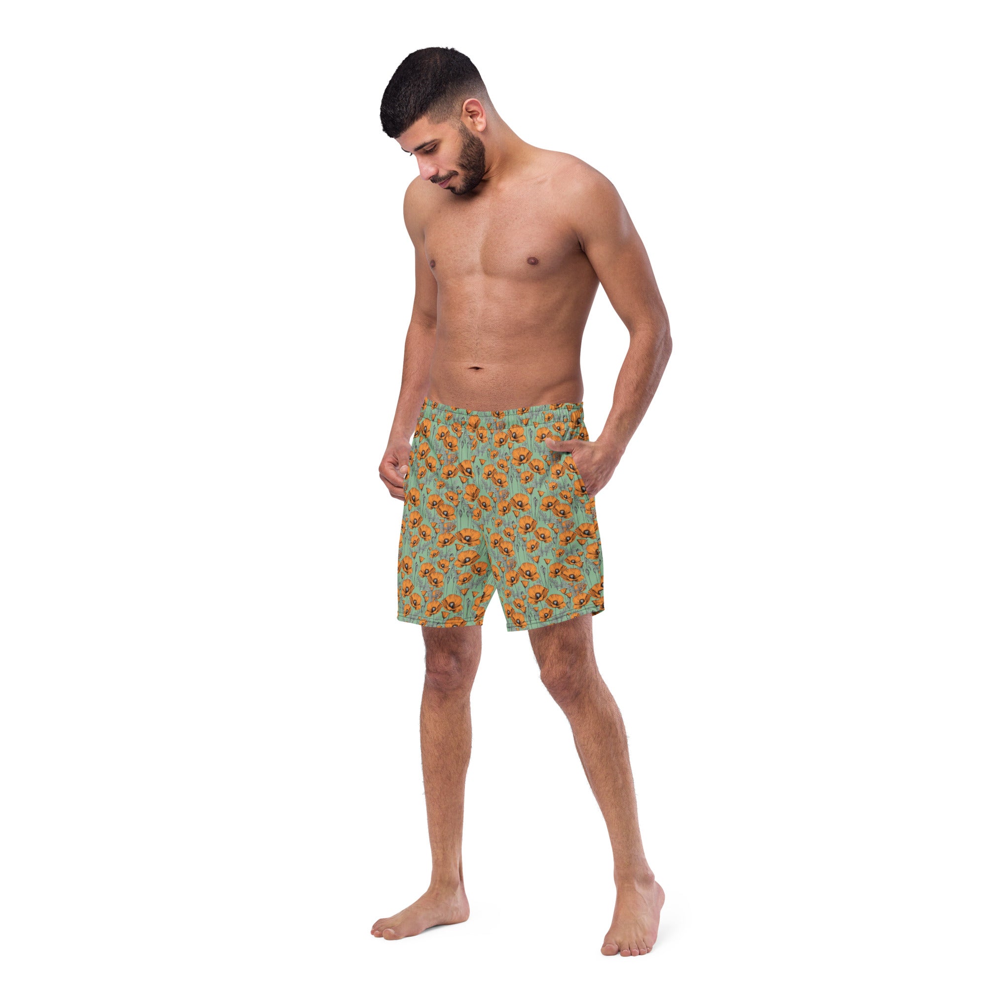 California Poppies Swim Trunks