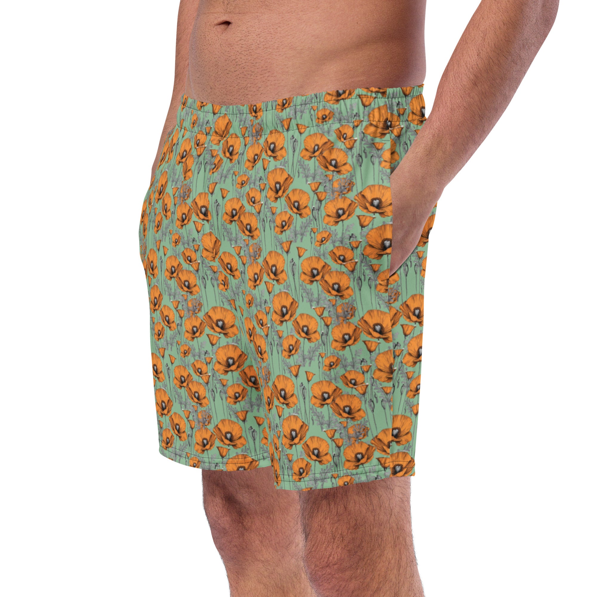 California Poppies Swim Trunks