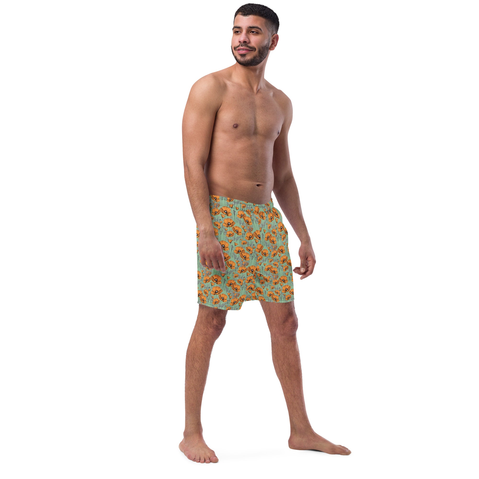 California Poppies Swim Trunks