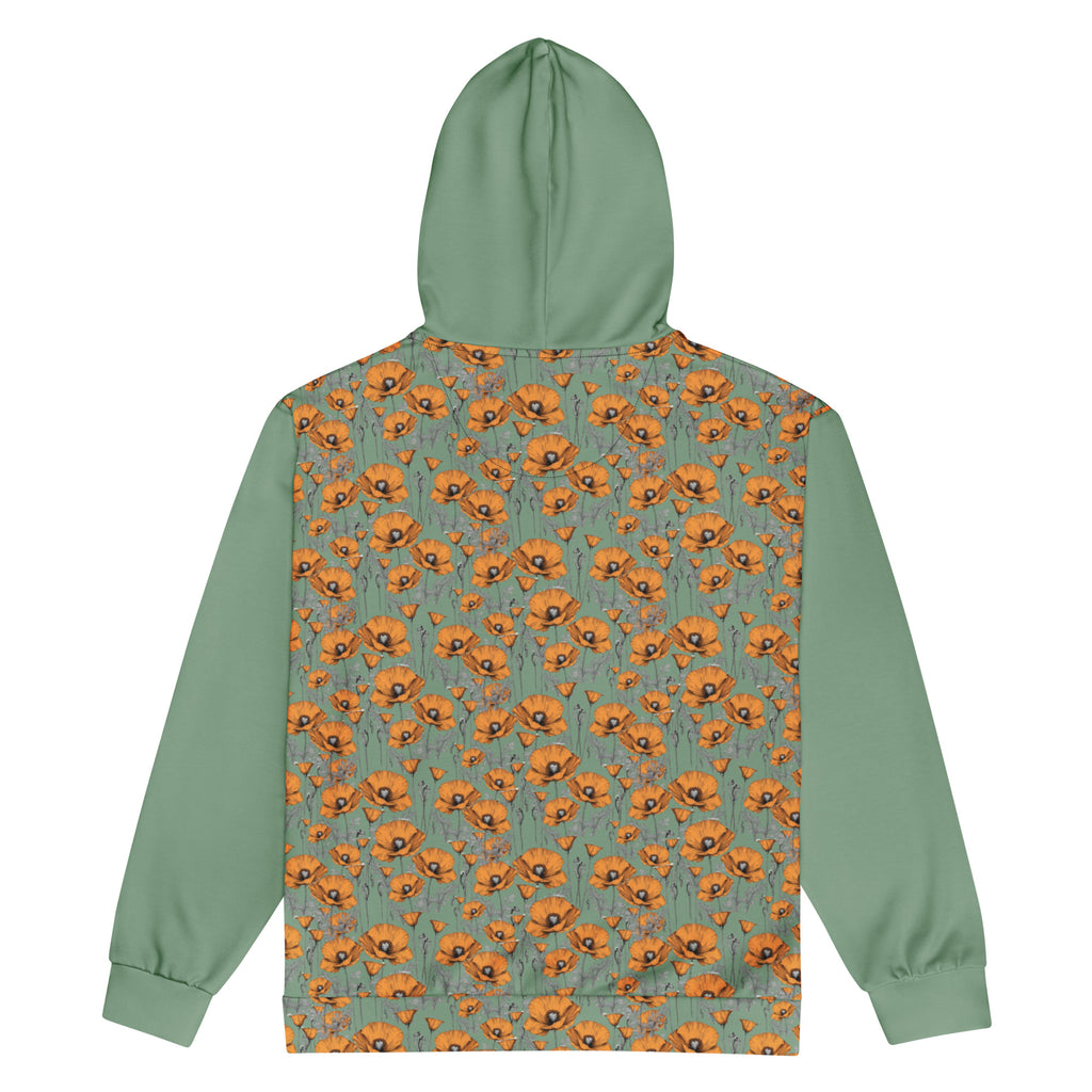 California Poppies Tiled Zip Hoodie