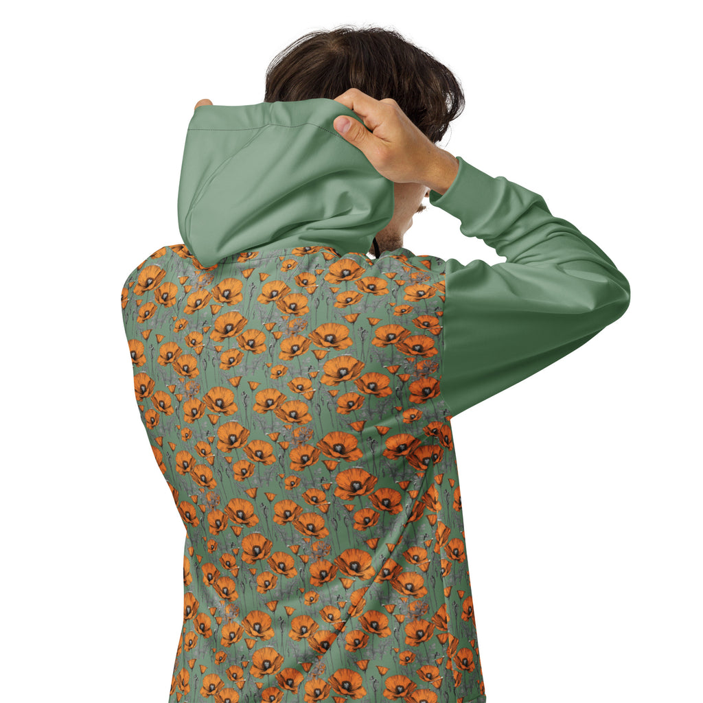 California Poppies Tiled Zip Hoodie
