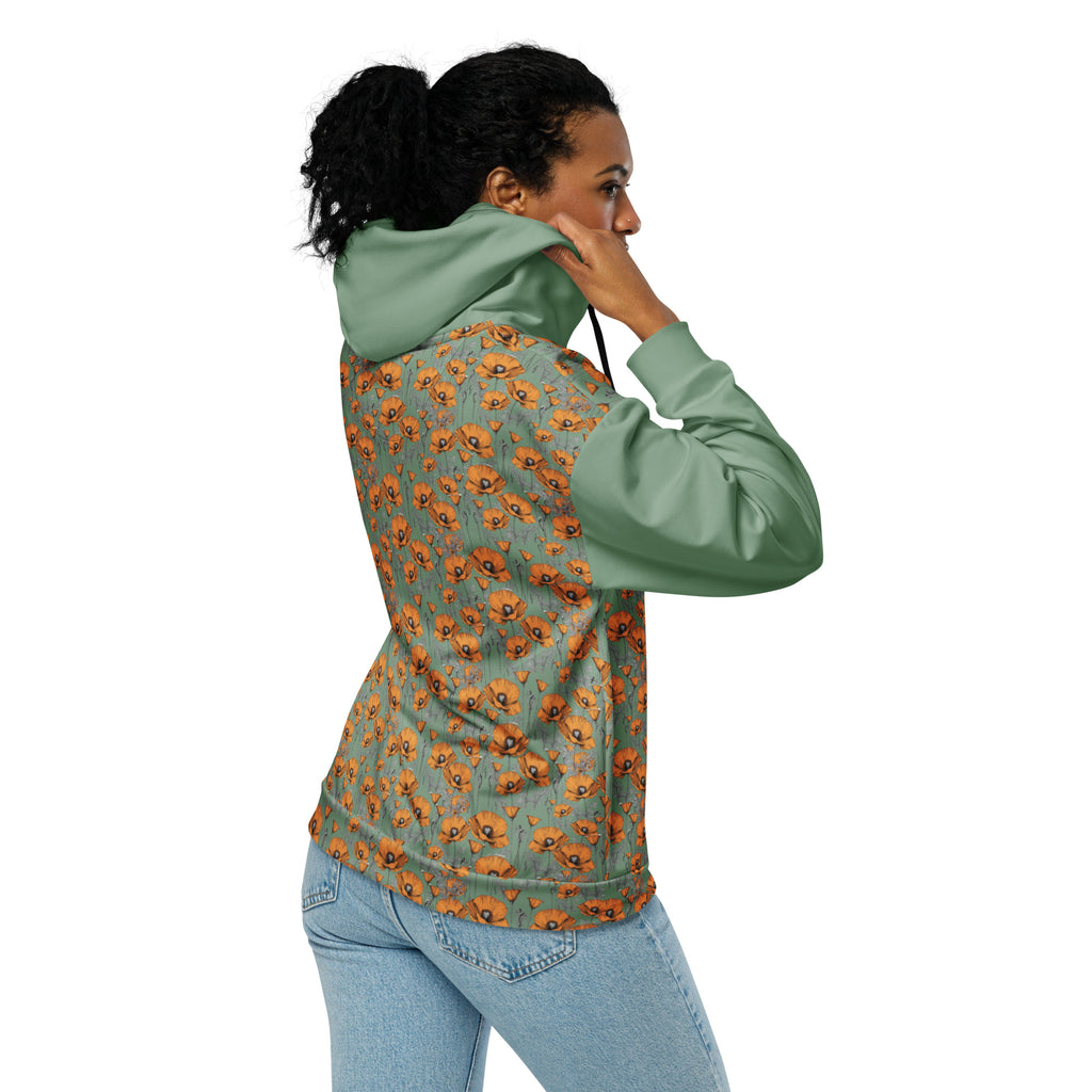 California Poppies Tiled Zip Hoodie