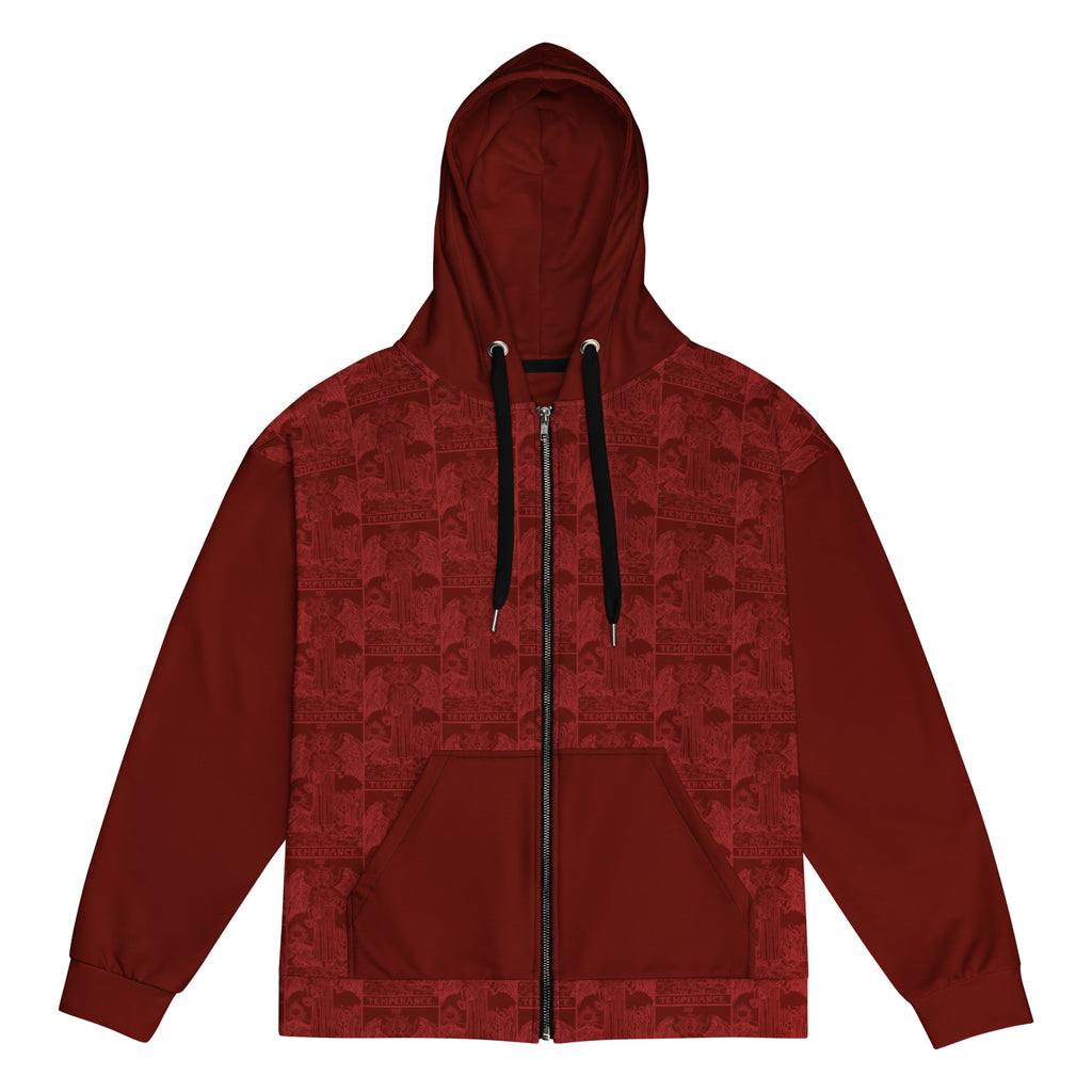 Temperance Tarot Card Tiled Zip up Hoodie