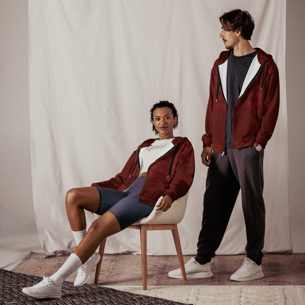 Temperance Tarot Card Tiled Zip up Hoodie