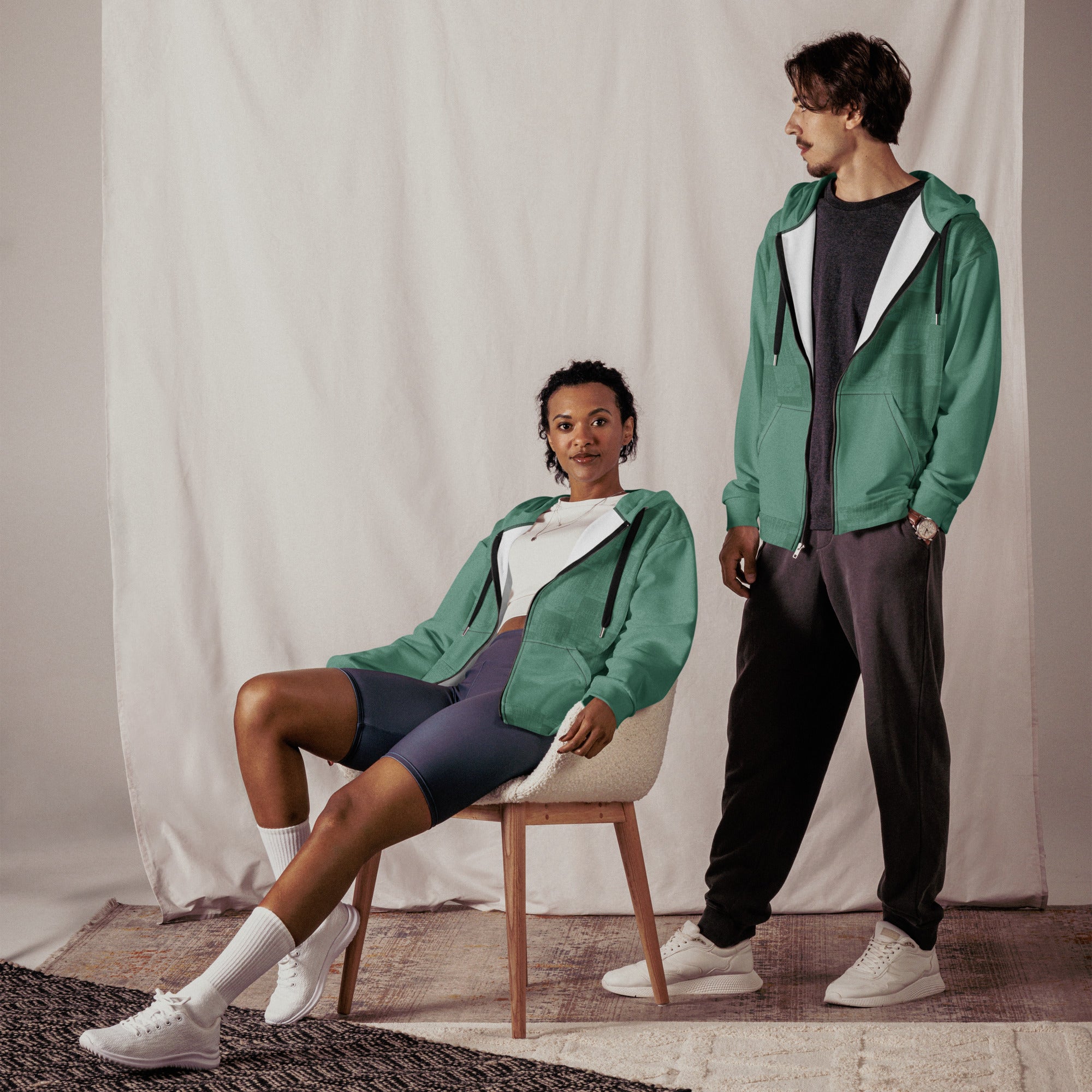 Ten of Swords Tarot Card Tiled Zip up Hoodie