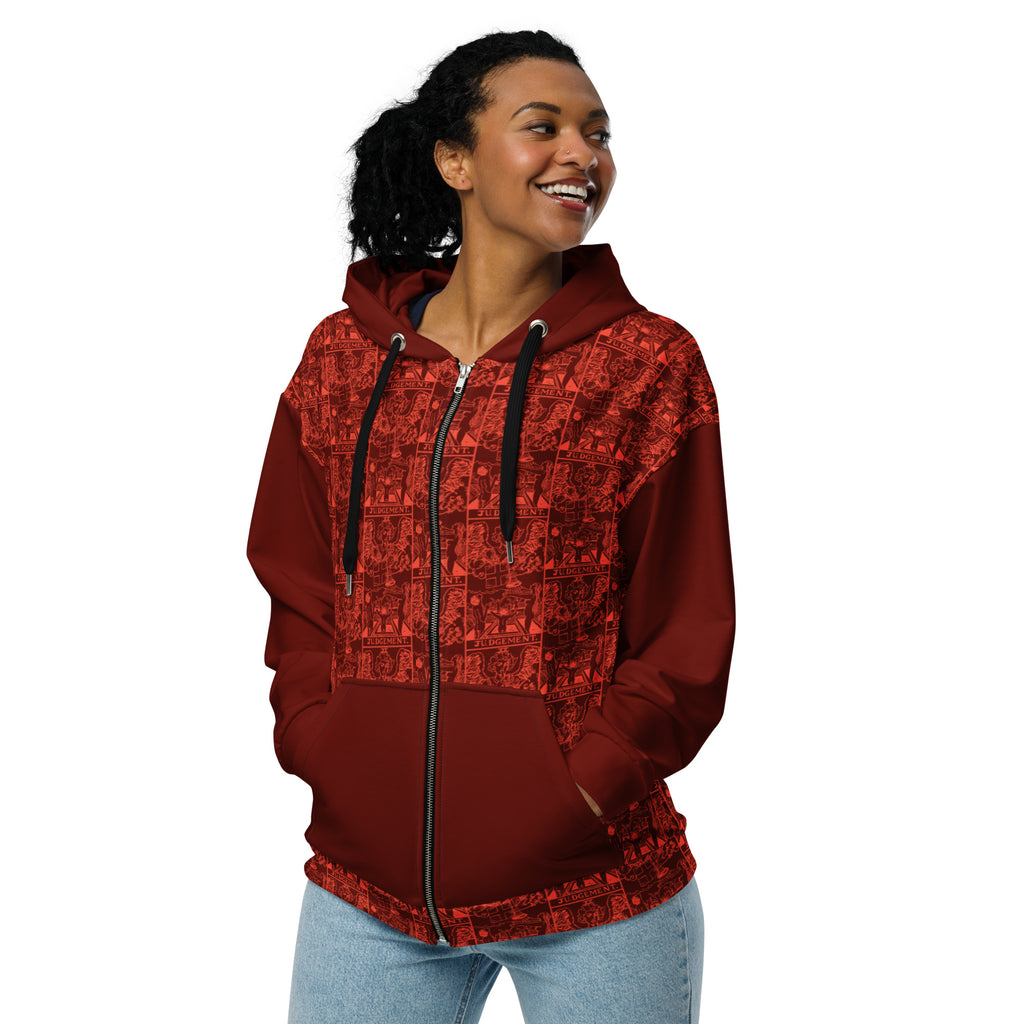 Judgement Tarot Card Tiled Zip up Hoodie