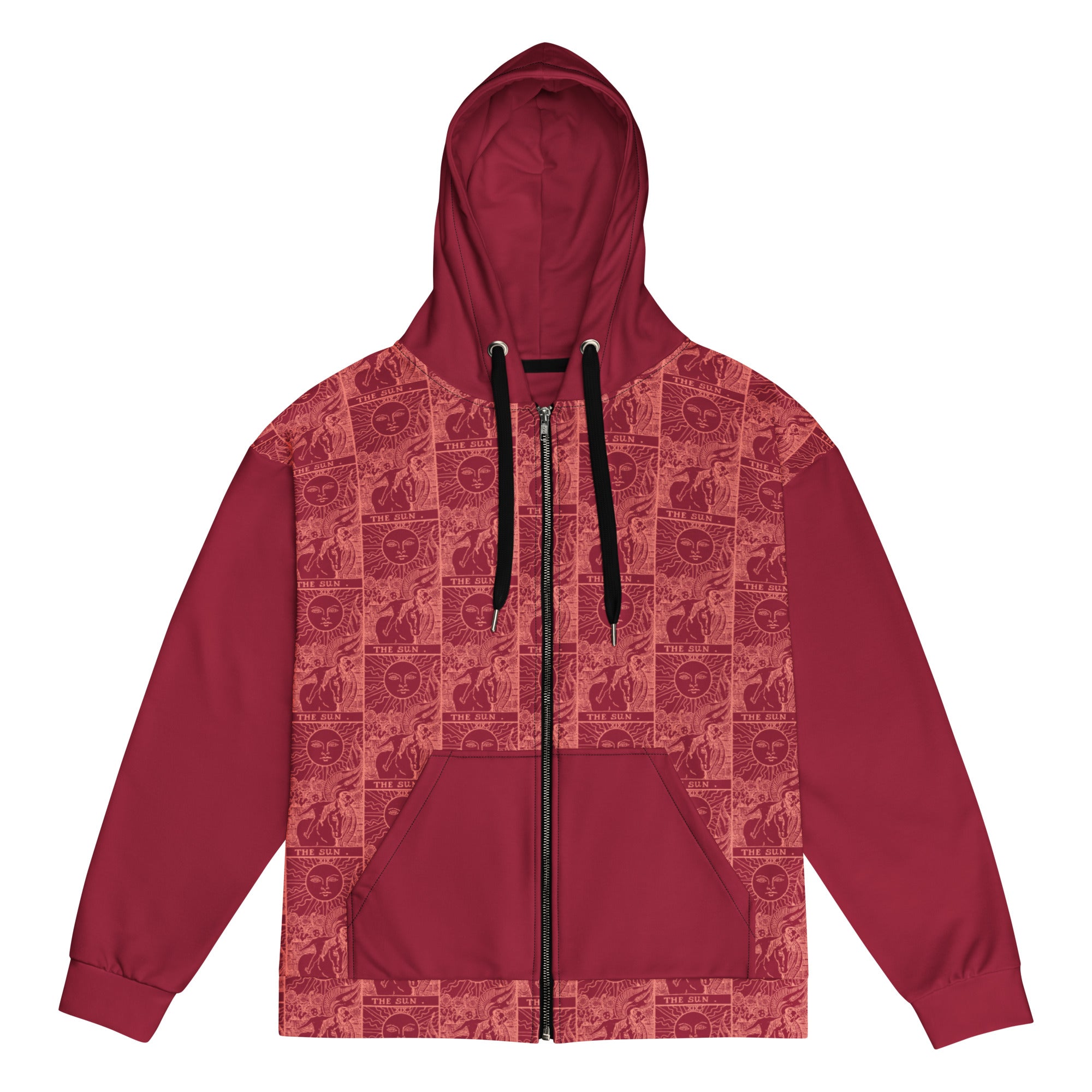 The Sun Tarot Card Tiled Zip up Hoodie