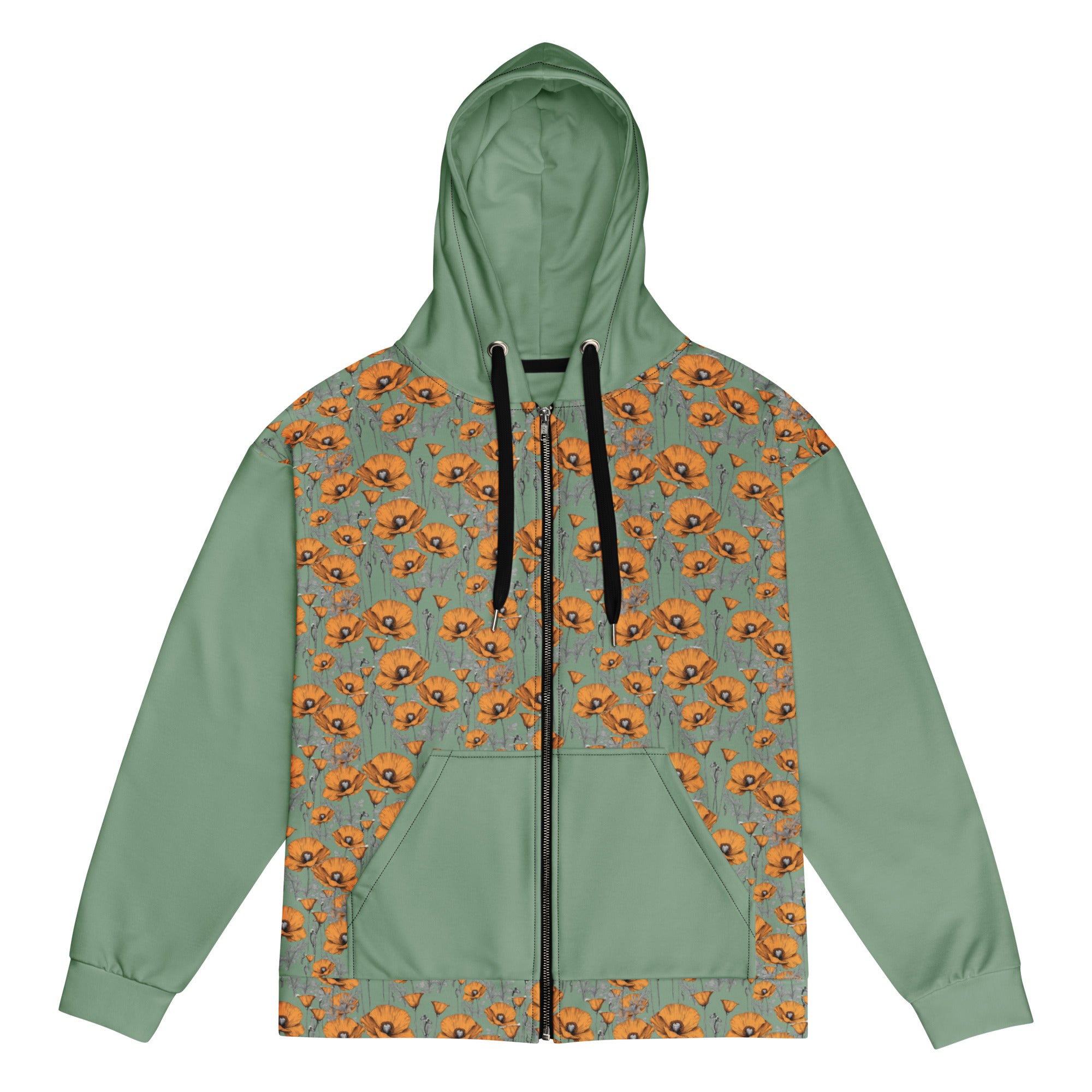 California Poppies Tiled Zip Hoodie