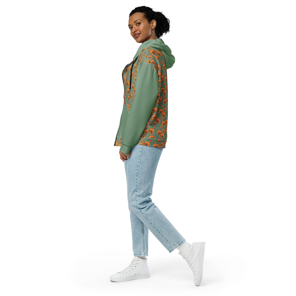 California Poppies Tiled Zip Hoodie
