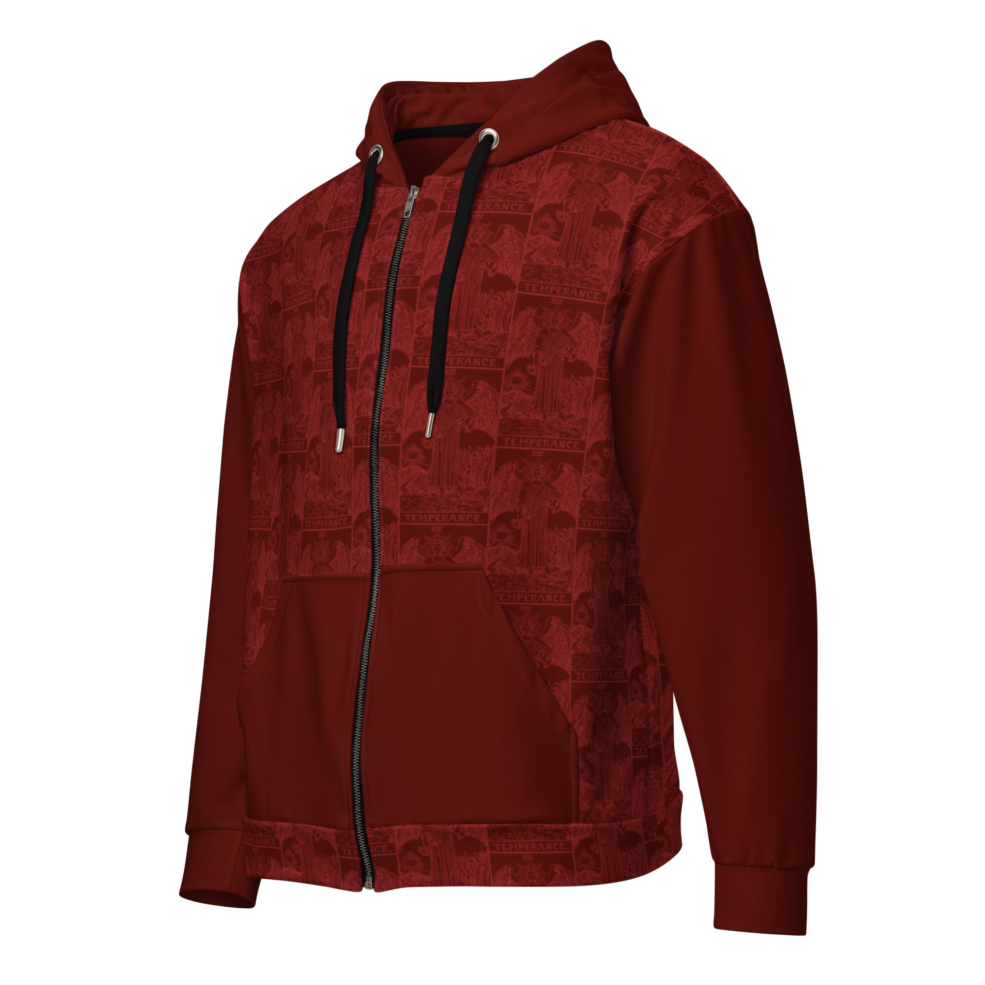 Temperance Tarot Card Tiled Zip up Hoodie