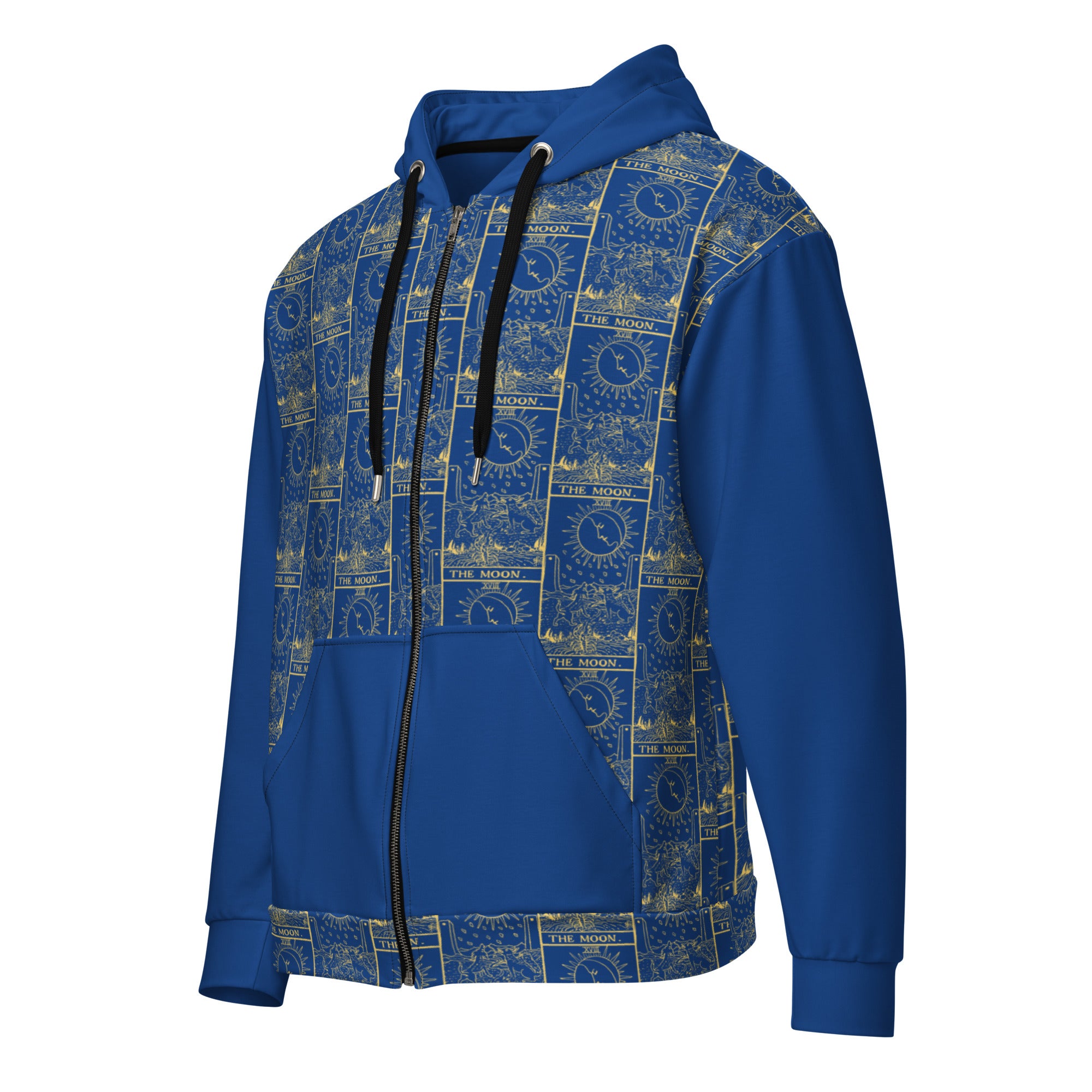 The Moon Tarot Card Tiled Zip up Hoodie