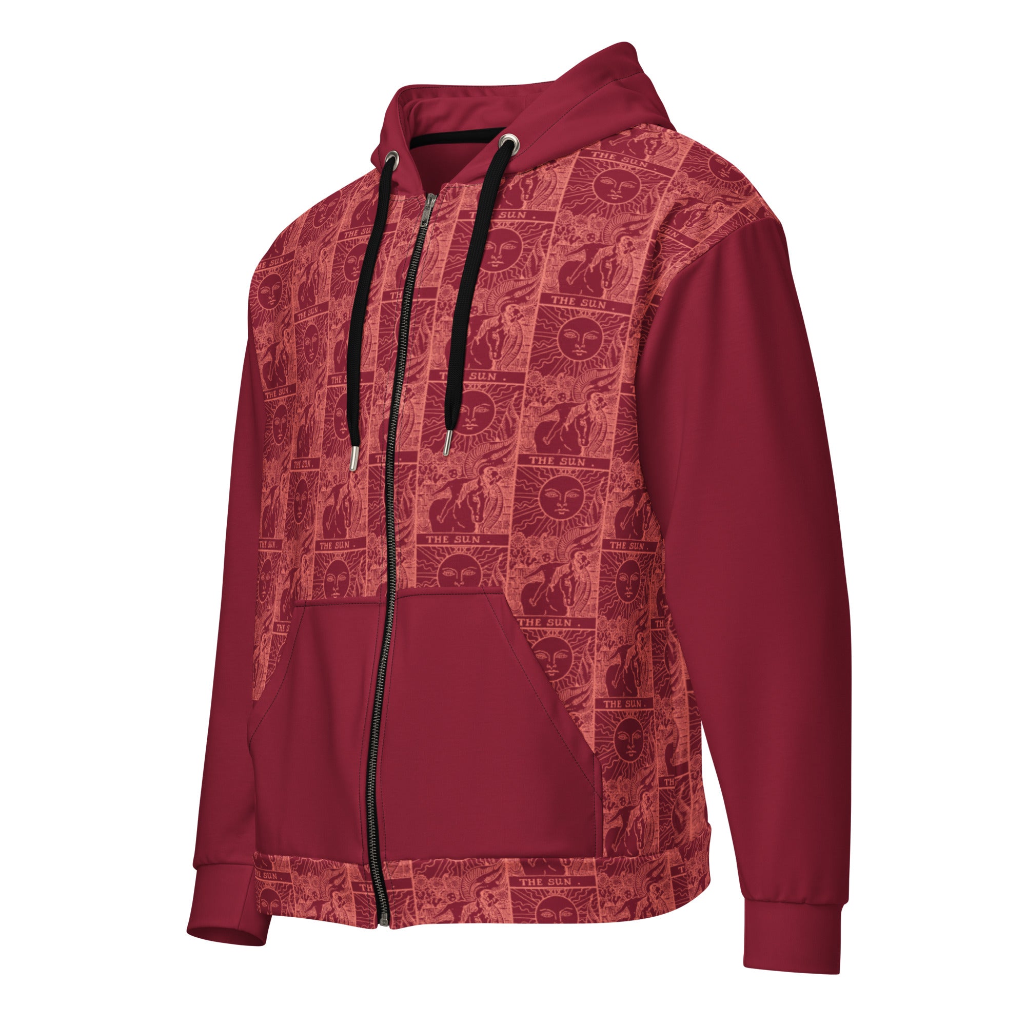The Sun Tarot Card Tiled Zip up Hoodie