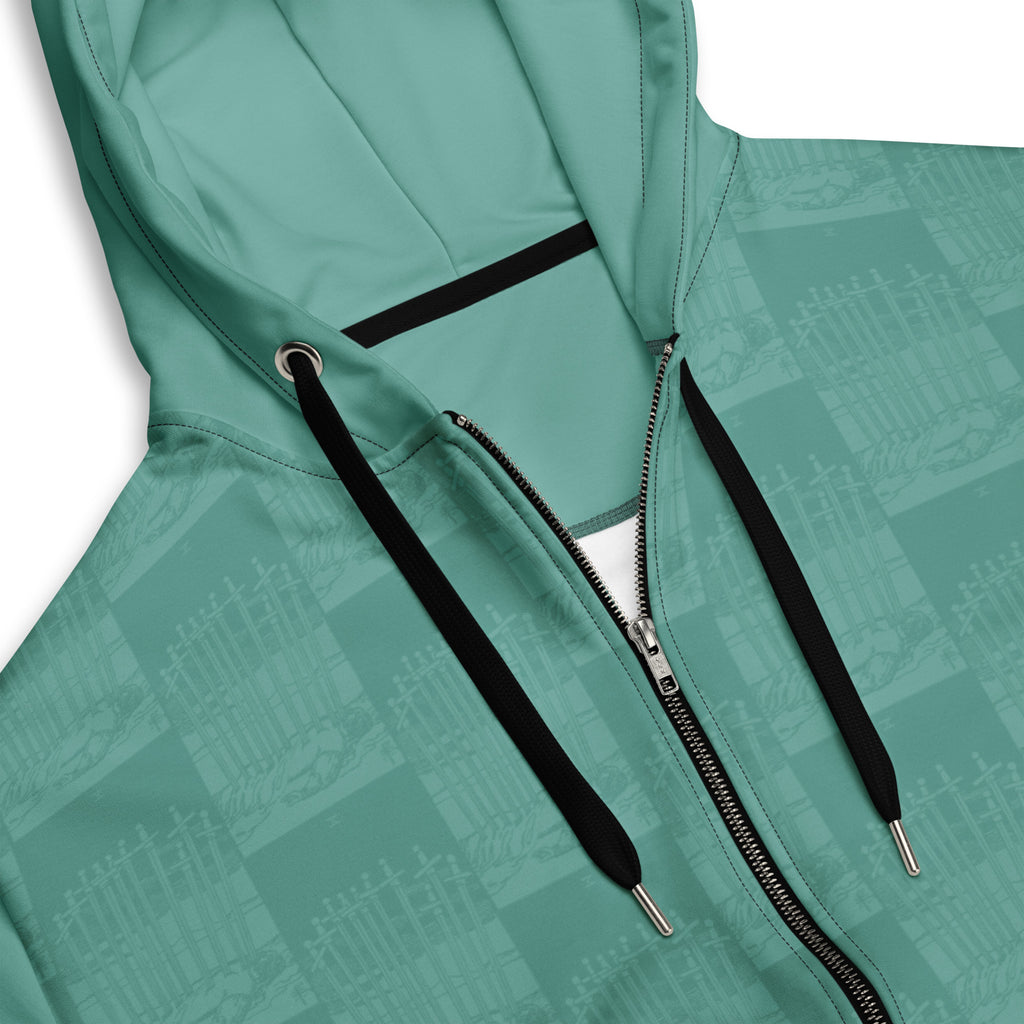 Ten of Swords Tarot Card Tiled Zip up Hoodie