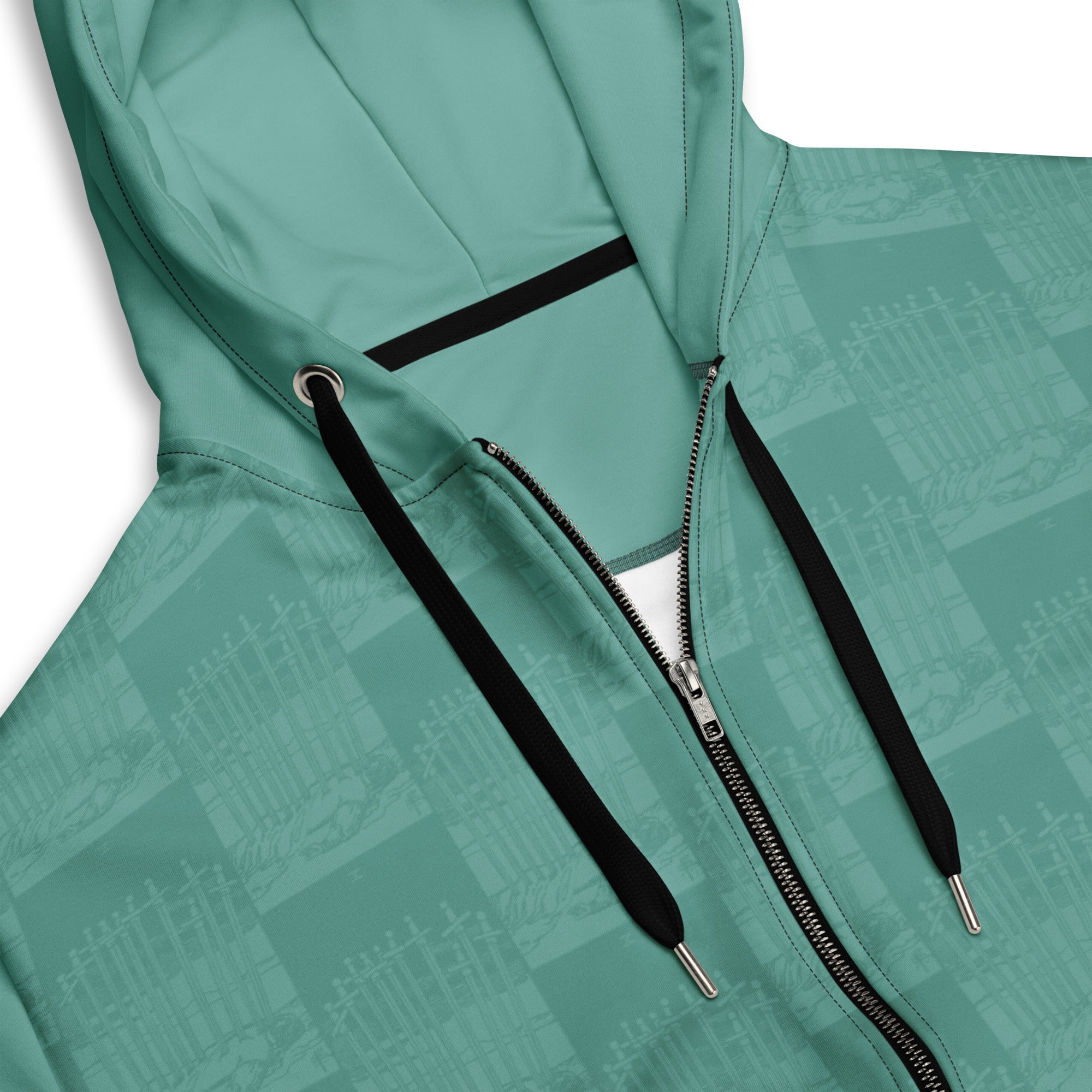 Ten of Swords Tarot Card Tiled Zip up Hoodie