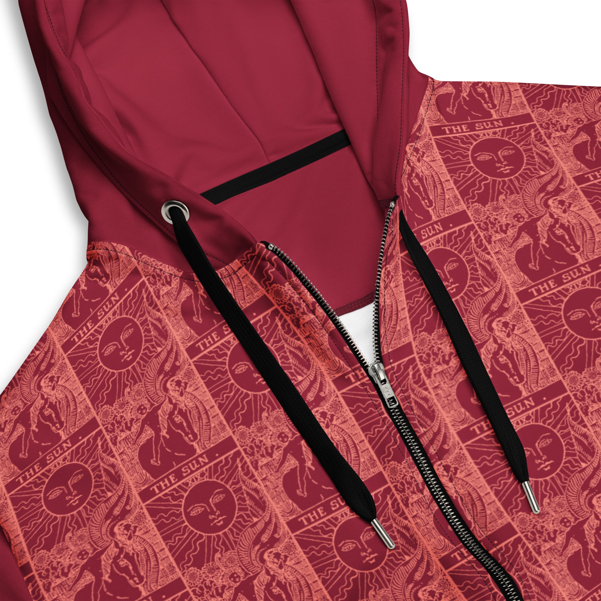 The Sun Tarot Card Tiled Zip up Hoodie