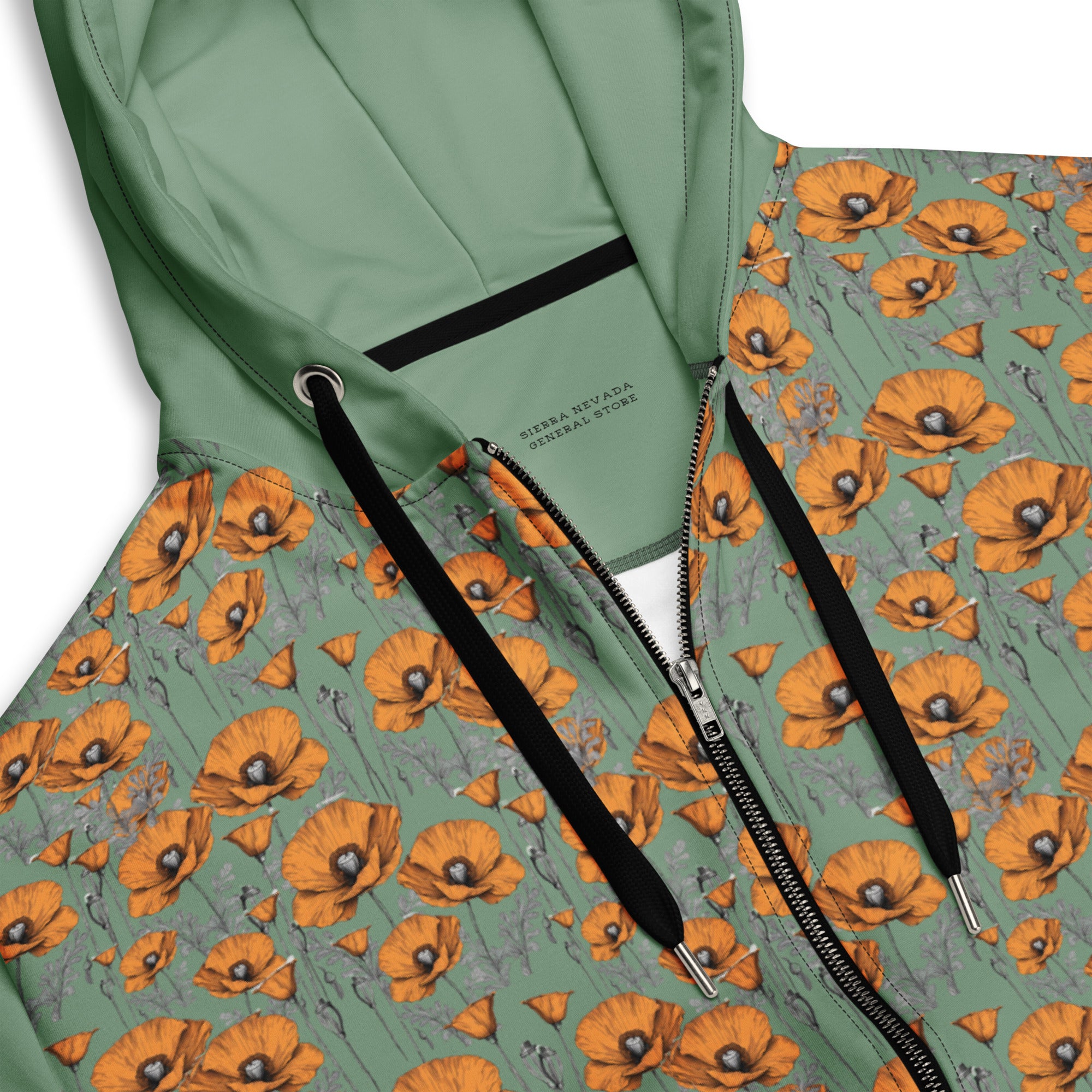 California Poppies Tiled Zip Hoodie