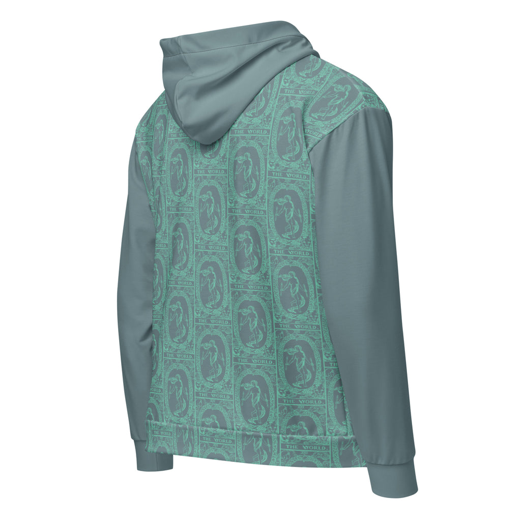 The World Tarot Card Tiled Zip up Hoodie