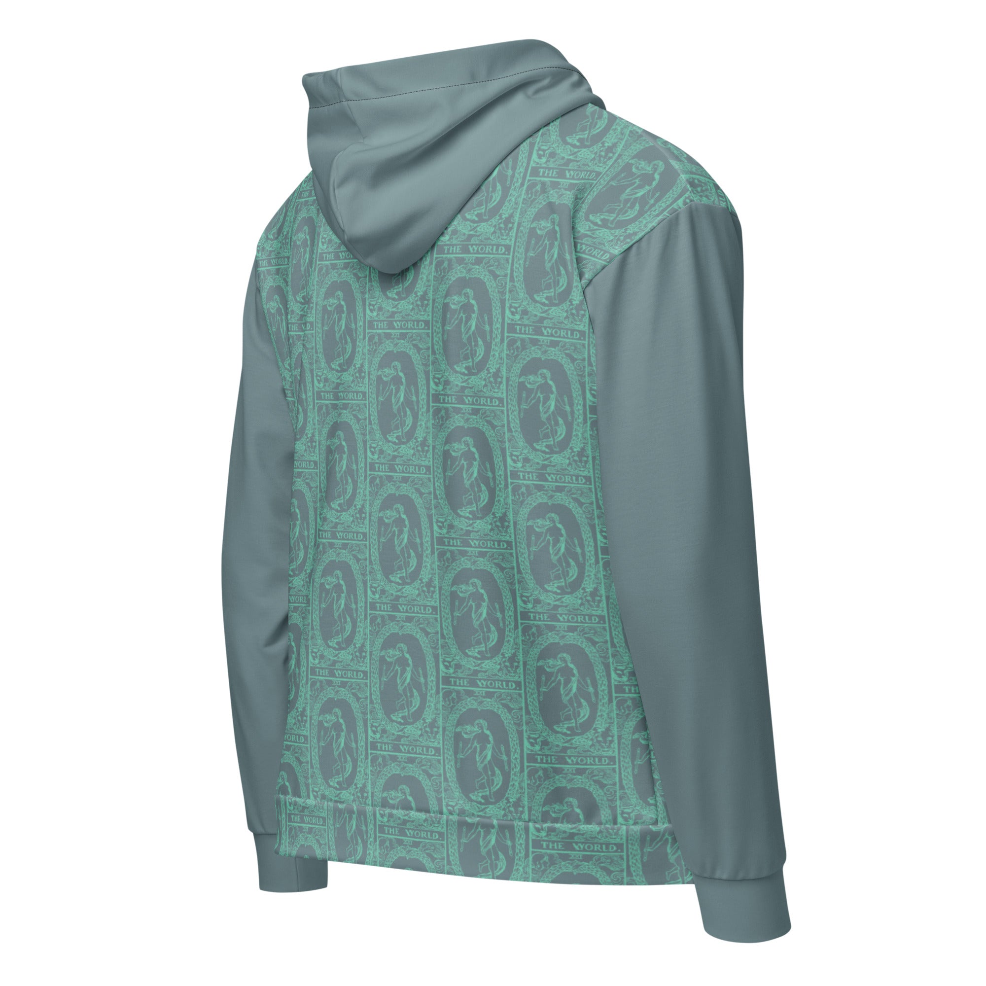 The World Tarot Card Tiled Zip up Hoodie