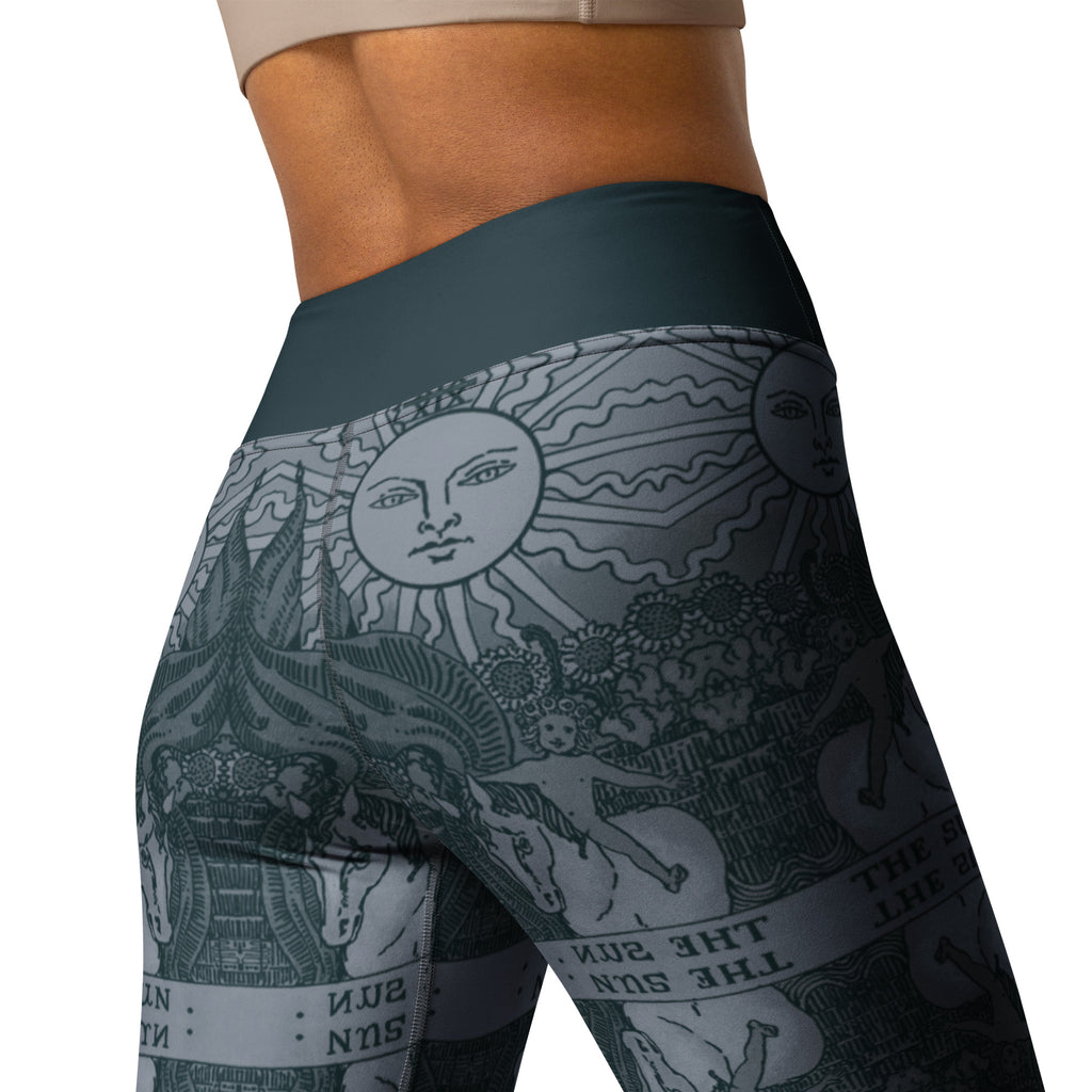 The Sun Tarot Card Yoga Leggings