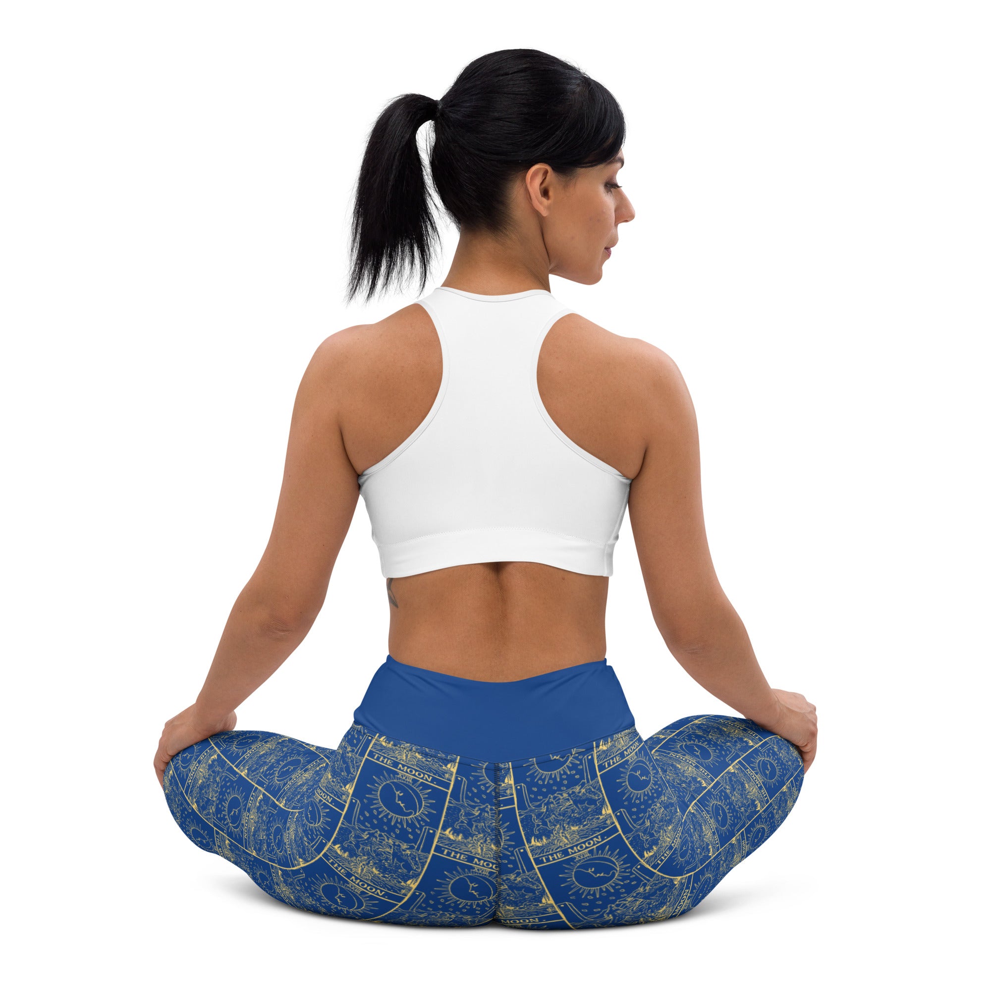 The Moon Tarot Card Yoga Leggings