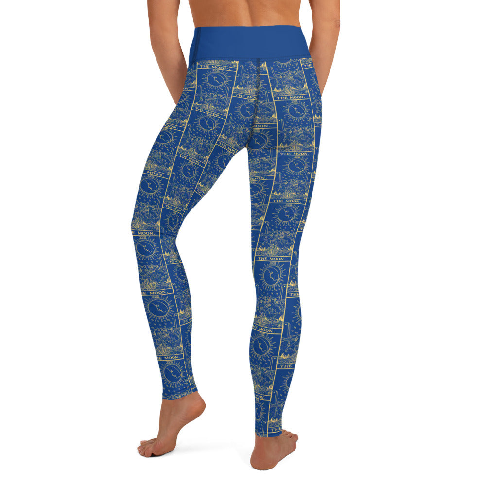 The Moon Tarot Card Yoga Leggings