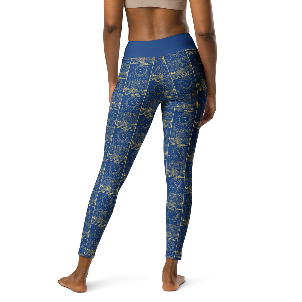 The Moon Tarot Card Yoga Leggings