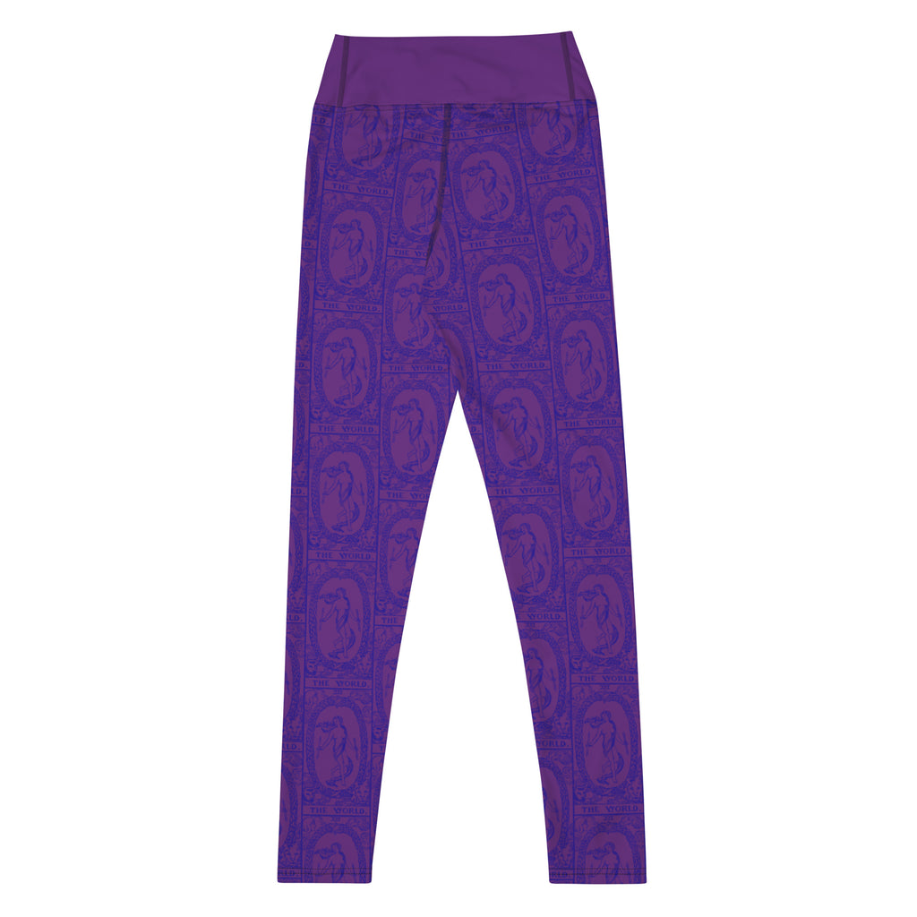 The World Tarot Card Yoga Leggings