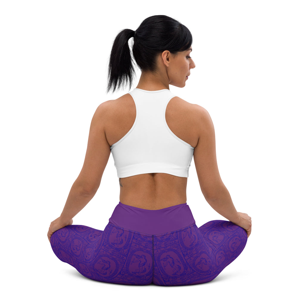 The World Tarot Card Yoga Leggings