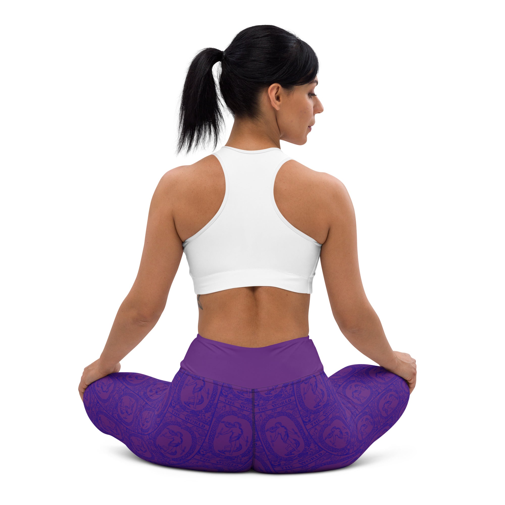 The World Tarot Card Yoga Leggings
