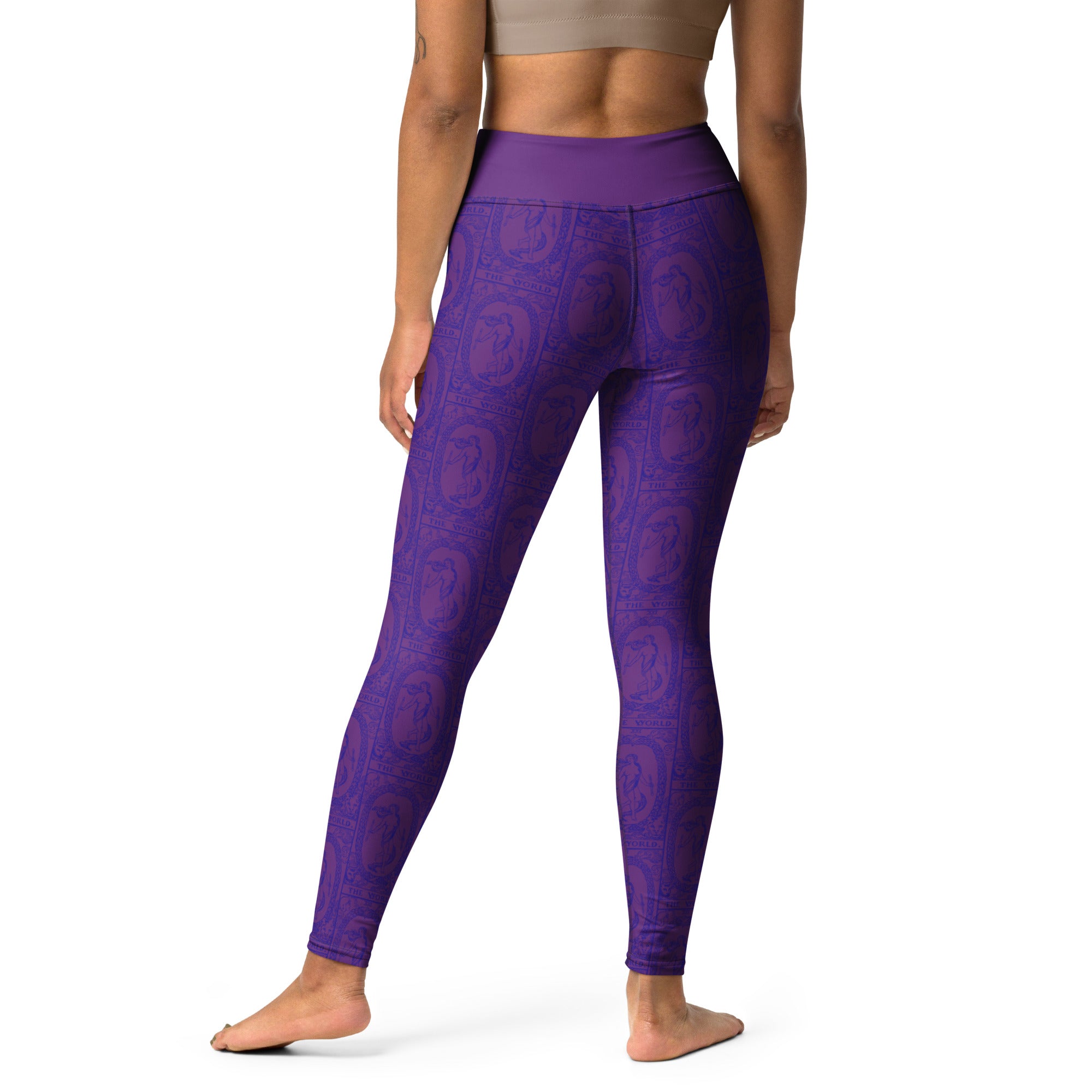 The World Tarot Card Yoga Leggings