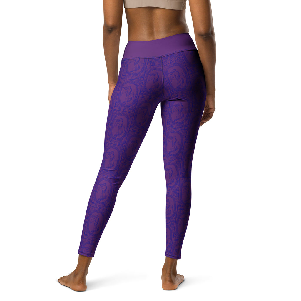 The World Tarot Card Yoga Leggings