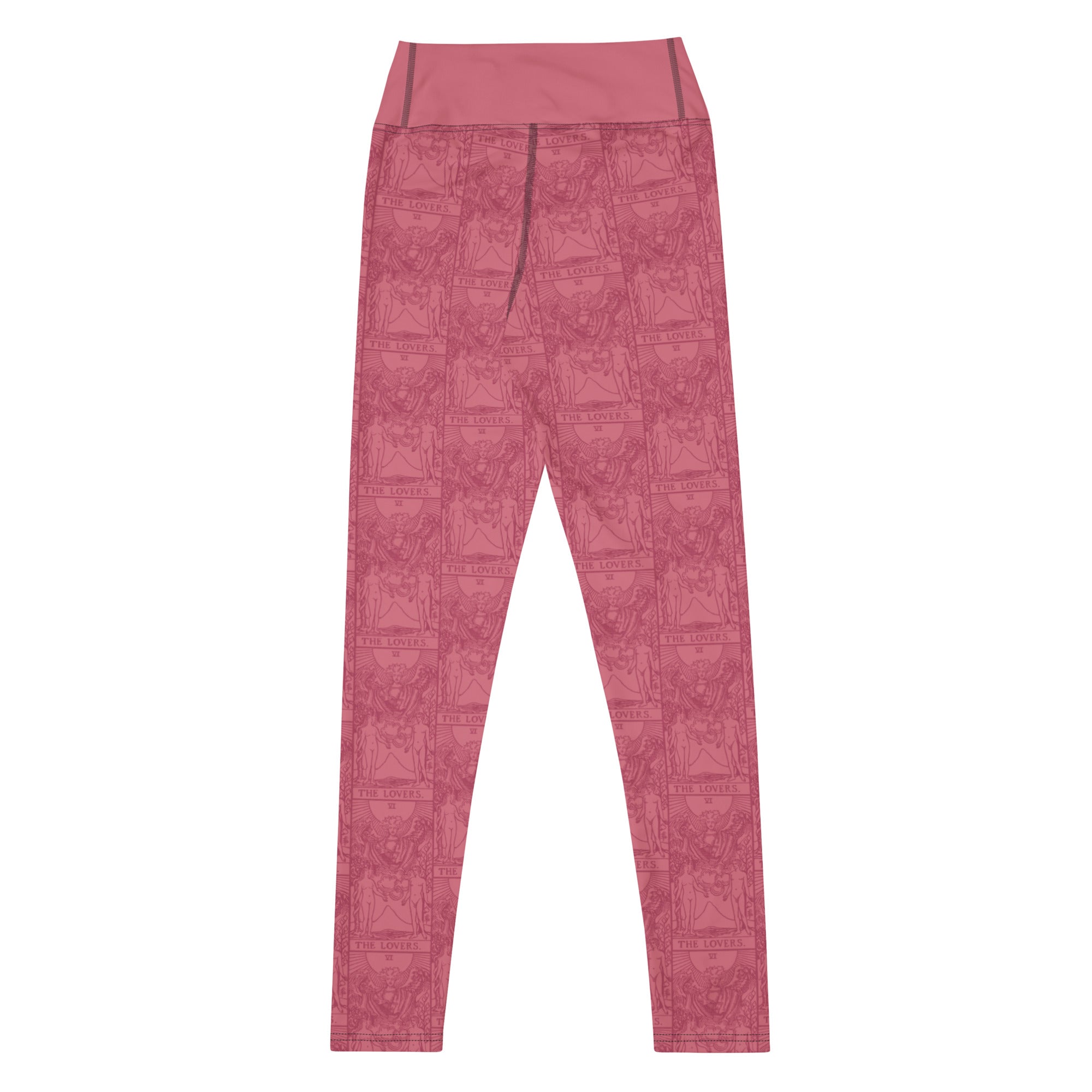 The Lovers Tarot Card Yoga Leggings in Pink