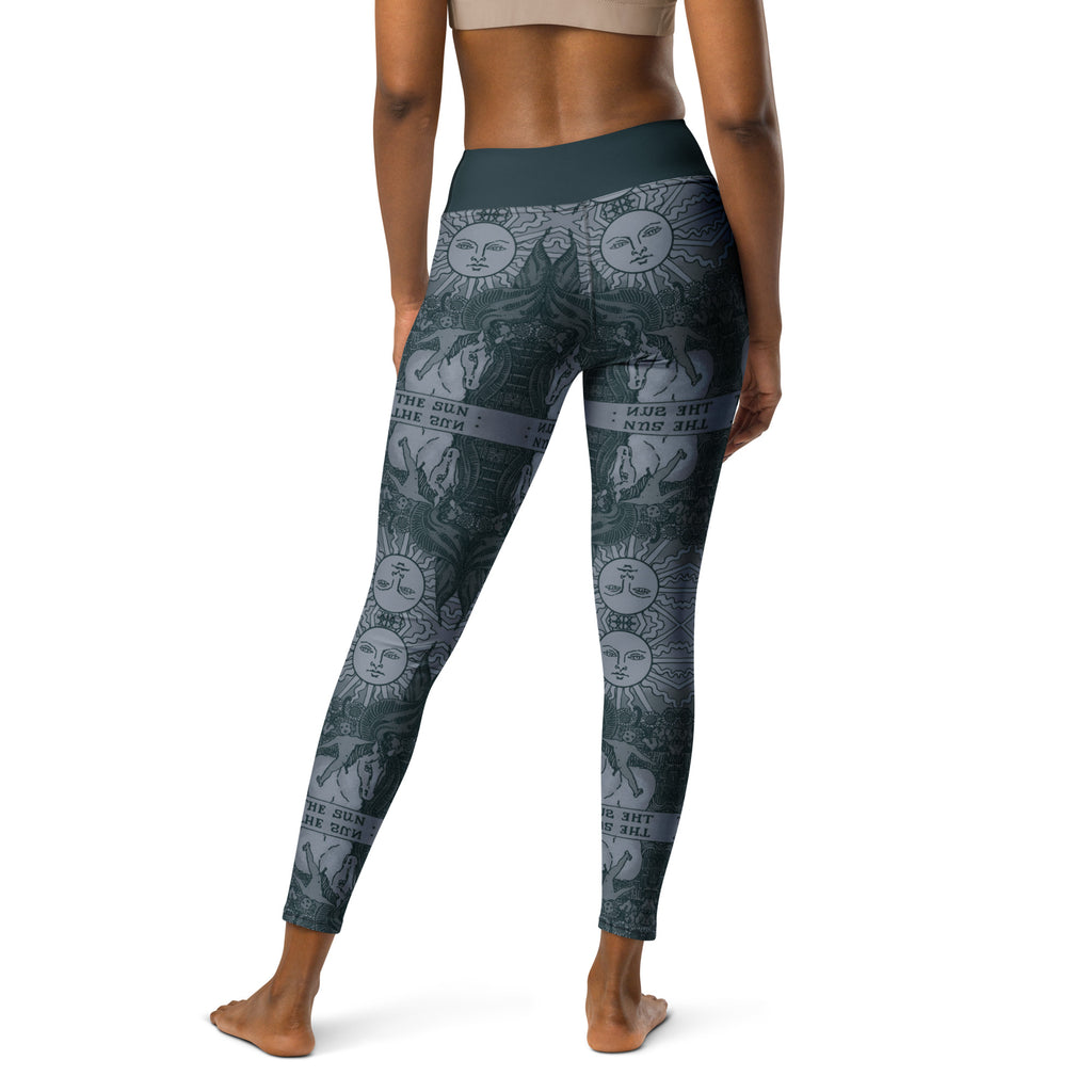The Sun Tarot Card Yoga Leggings