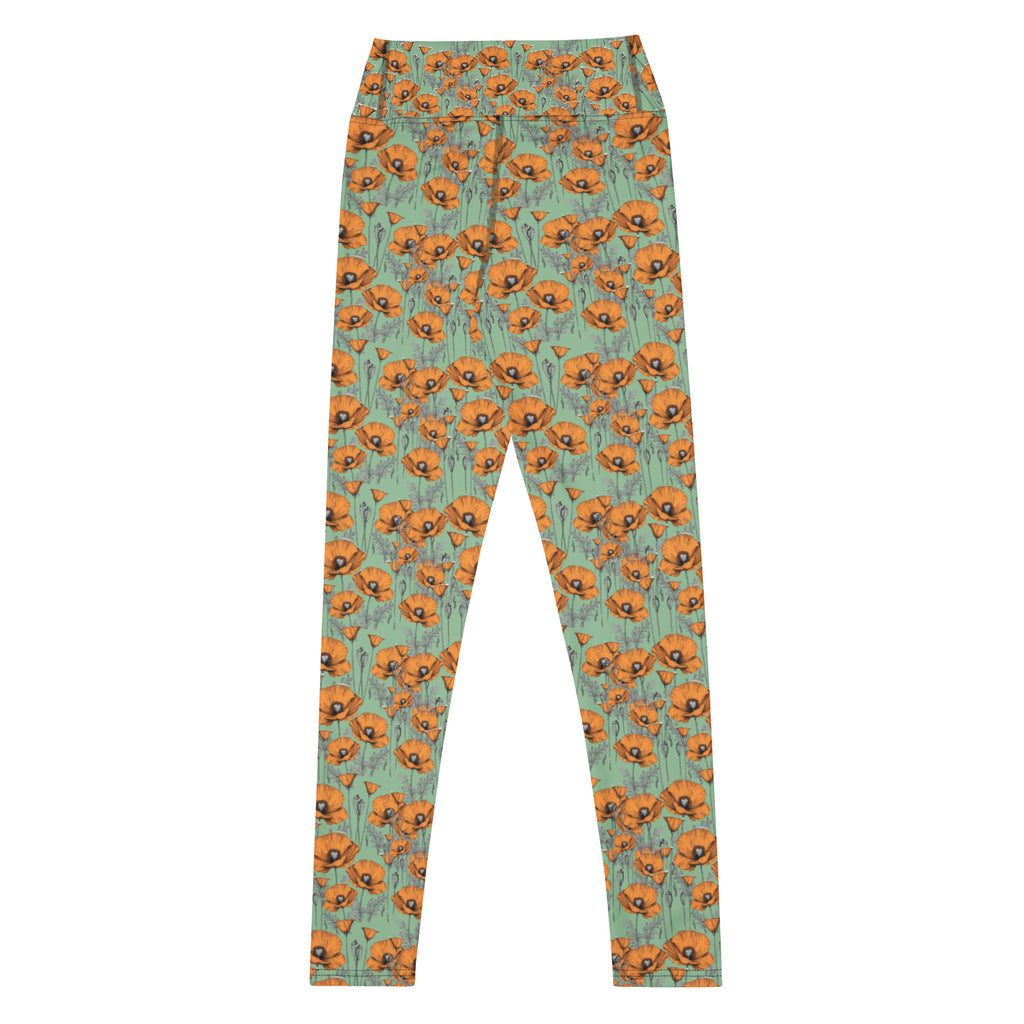 Original California Poppies Yoga Leggings